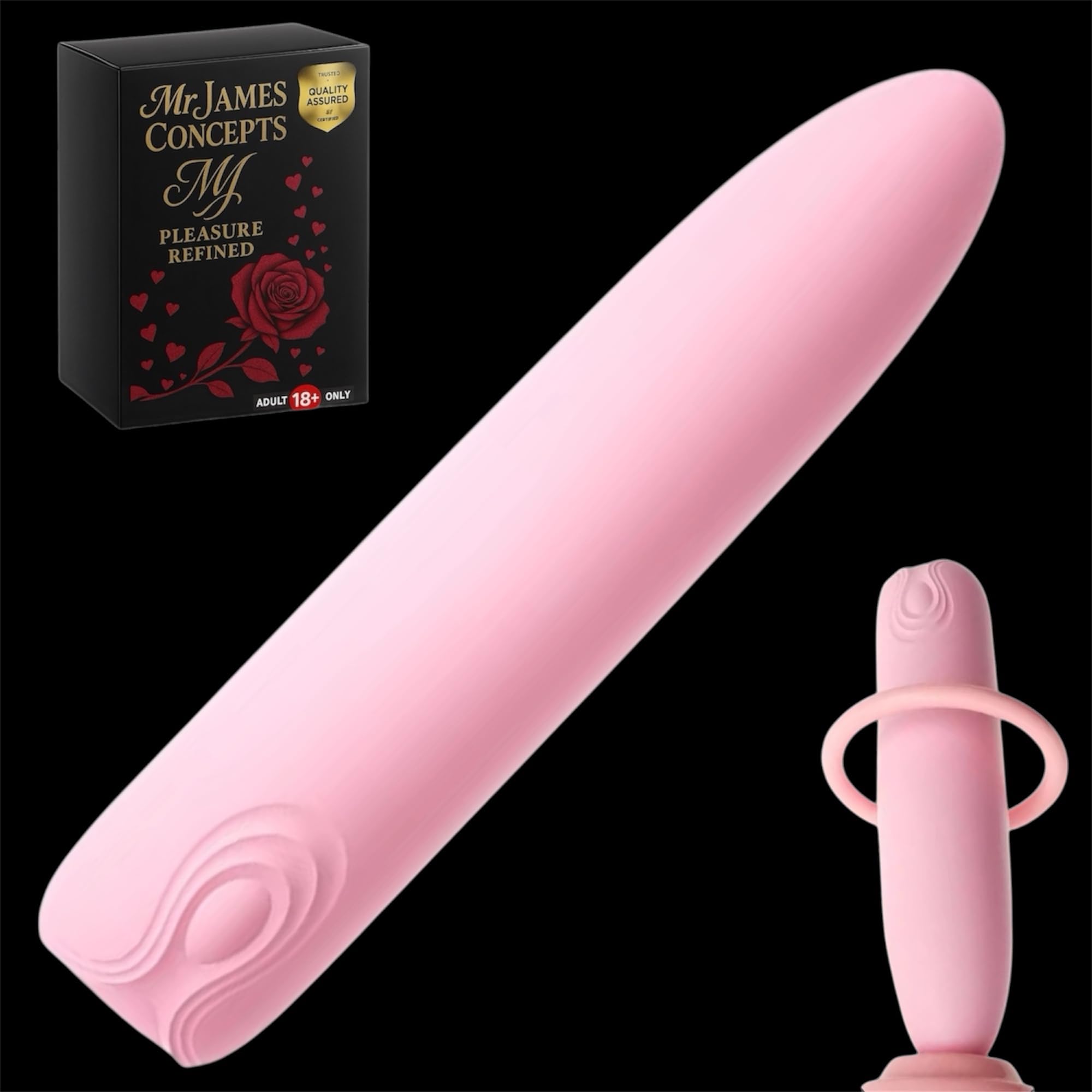Mr James Concepts Refined Pleasure Mini Vibrator Set for Women – 10 Speed USB Rechargeable Clitoral & Nipple Massager Duo, Waterproof Silicone Bullet Vibrator Kit