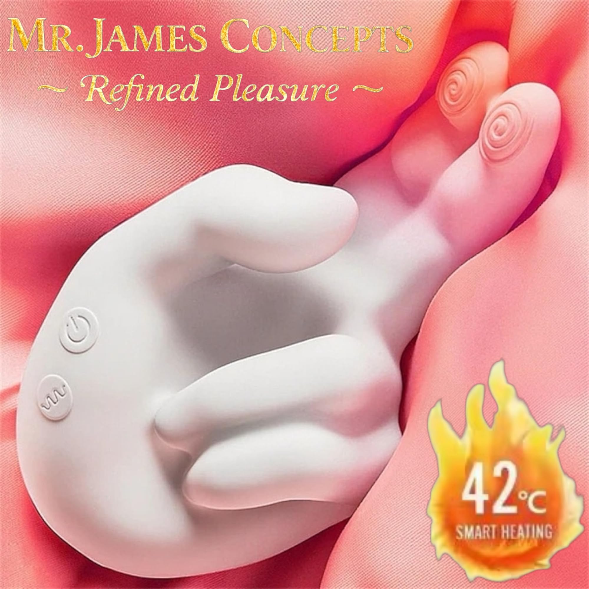 Mr James Concepts Refined Pleasure – Premium Simulated Right-Handed G-Spot & Clitoral Massager, 10-Frequency Heating Vibrator, USB Rechargeable, 100% Waterproof, Silicone & ABS, 2026 Model