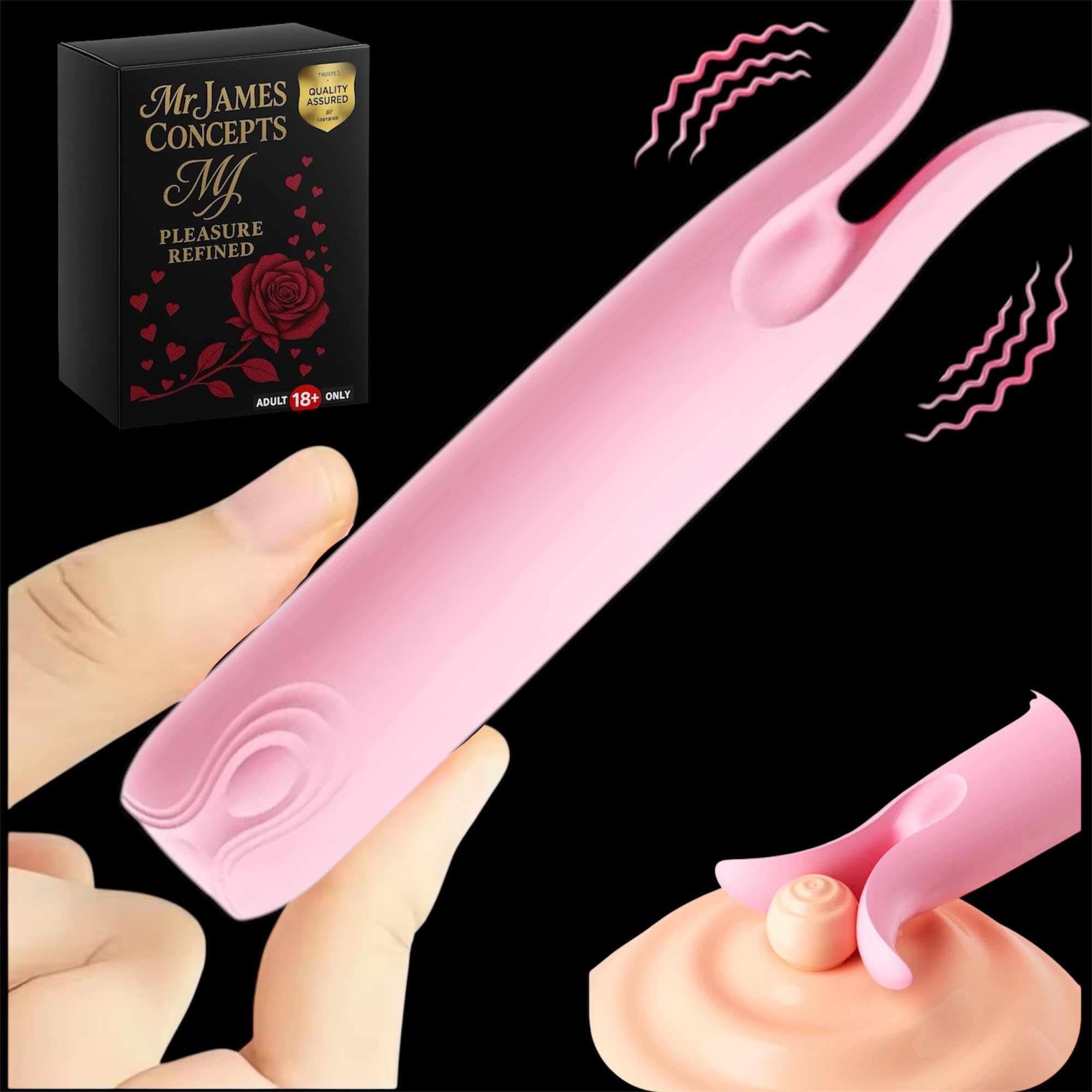 Mr James Concepts Refined Pleasure Mini Vibrator Set for Women – 10 Speed USB Rechargeable Clitoral & Nipple Massager Duo, Waterproof Silicone Bullet Vibrator Kit