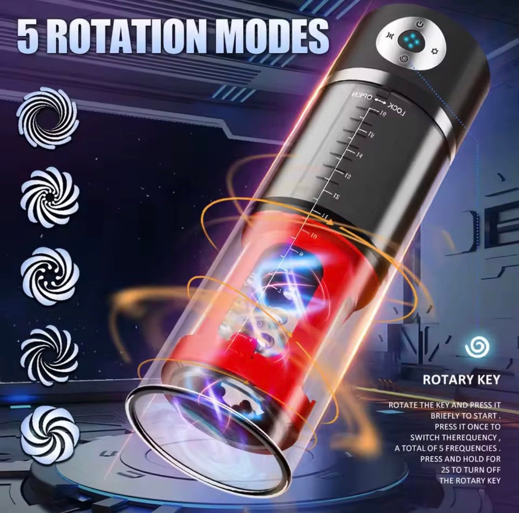 Mr. James Concepts ARS – Automatic Penis Enlargement Pump with 5 Suction & 5 Vibration Modes | Premium Male Masturbator Pocket Pussy Sex Toy, USB Rechargeable, Quiet Design, Silicone + ABS