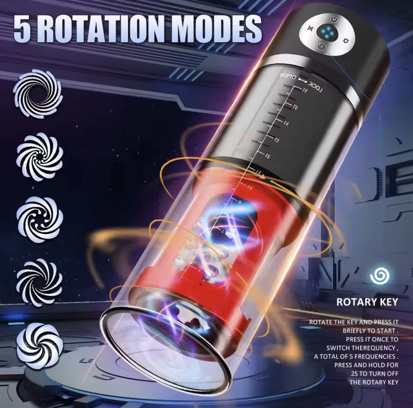 Mr. James Concepts ARS – Automatic Penis Enlargement Pump with 5 Suction & 5 Vibration Modes | Premium Male Masturbator Pocket Pussy Sex Toy, USB Rechargeable, Quiet Design, Silicone + ABS