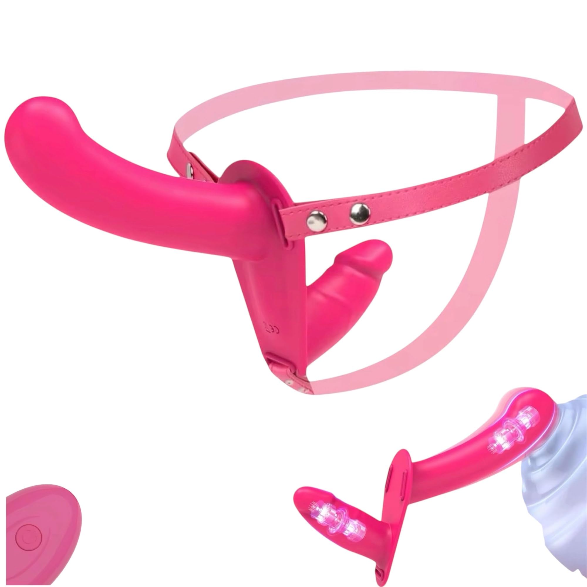 Mr. James™ Unisex Remote Control wearable device with 2 wand massagers – USB Rechargeable, 10 Vibration Modes, Adjustable Harness, Waterproof – for Couples & Solo
