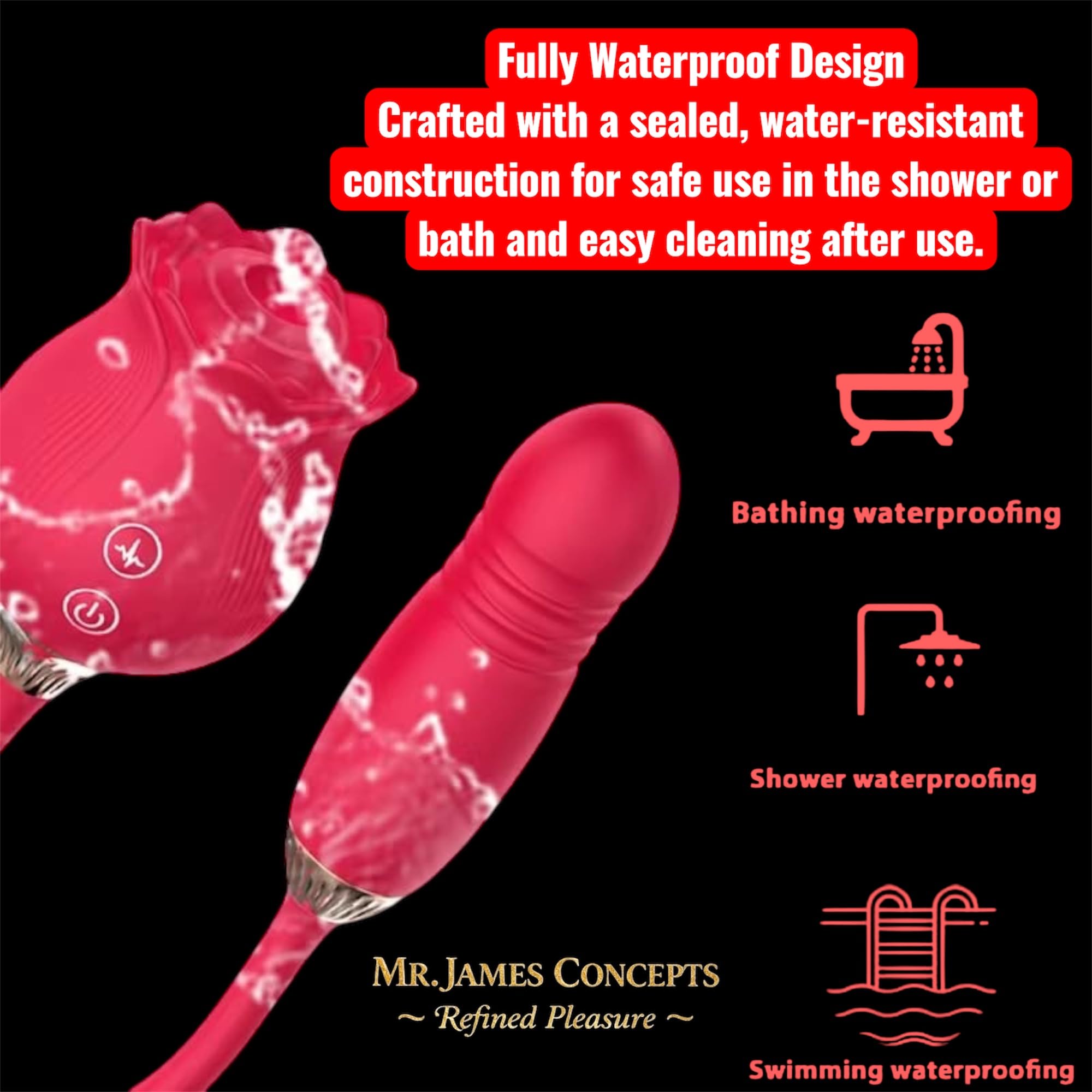 Mr. James Dual Vibrator – 12 Tongue Licking & 12 Thrusting Modes, Magnetic USB Rechargeable, Waterproof, Whisper-Quiet – Pleasure Refined