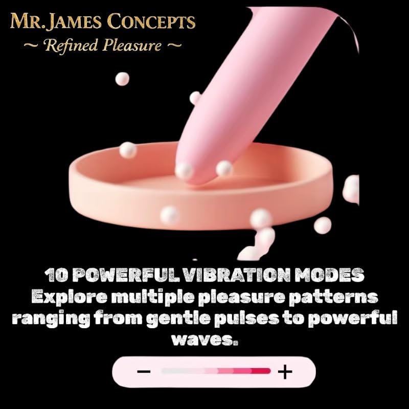 Mr James Concepts Refined Pleasure Mini Vibrator Set for Women – 10 Speed USB Rechargeable Clitoral & Nipple Massager Duo, Waterproof Silicone Bullet Vibrator Kit