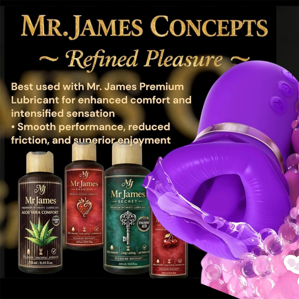 Mr. James™ 5-in-1 Smart Pleasure Device – APP-Controlled Kiss Vibrator with Licking, Vibration & Suction – Ergonomic Design for External Intimate Massage – Rechargeable & Waterproof
