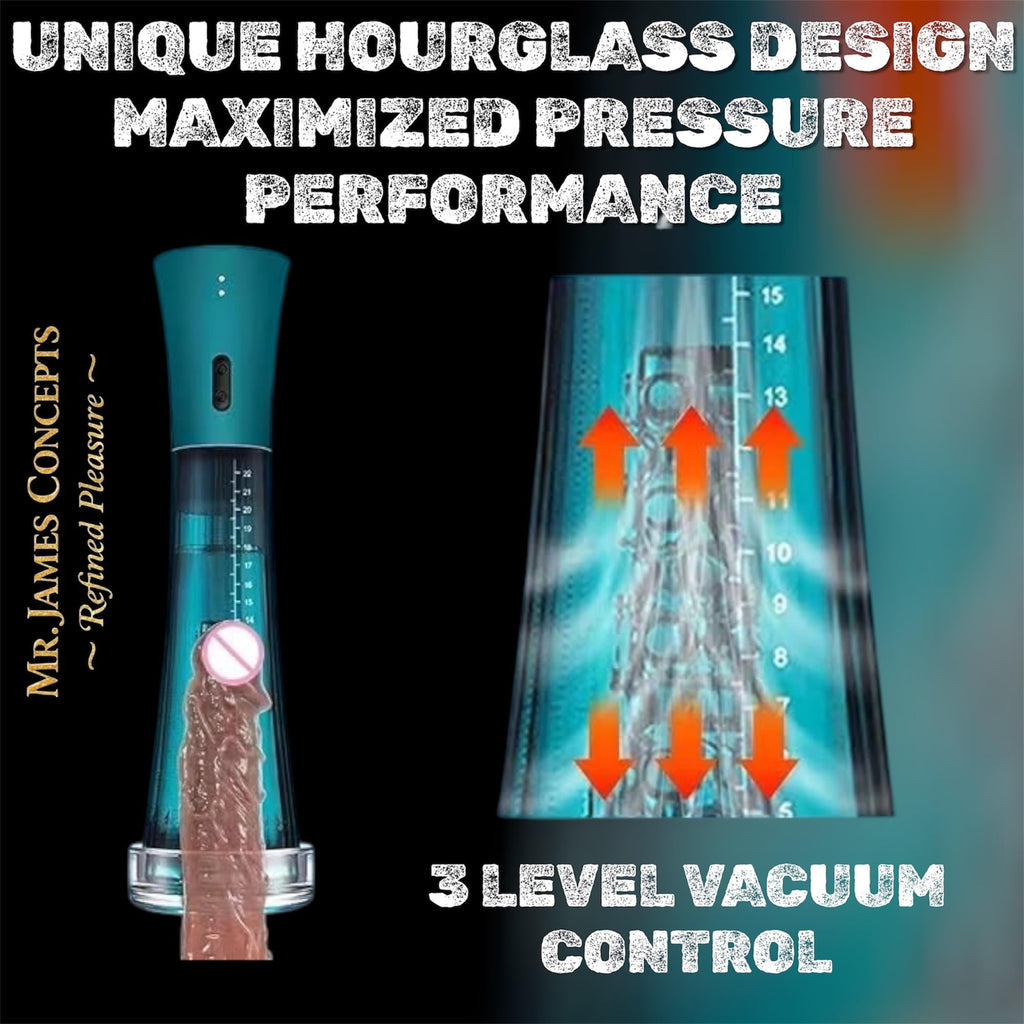 Mr. James Concepts — Refined Pleasure | Electric 2-in-1 Penis Pump & Vibrating Masturbator, 3 Suction Modes, TPE Sleeve, Magnetic Recharge,Daily-Use, Male Trainer & Vacuum Penis Enlargement Device