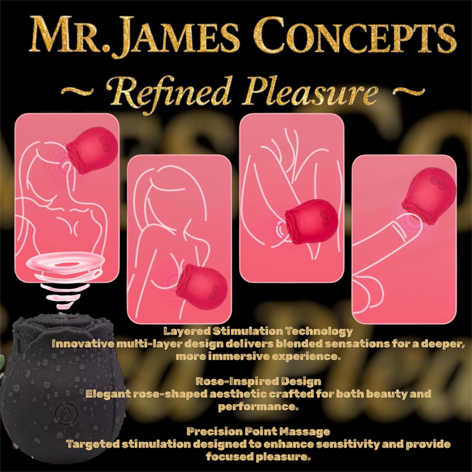 Mr. James™ Suction Vibrator – 10 Intense Suction Modes, Clitoral & Nipple Stimulator, Magnetic Rechargeable, Waterproof – Pleasure Refined