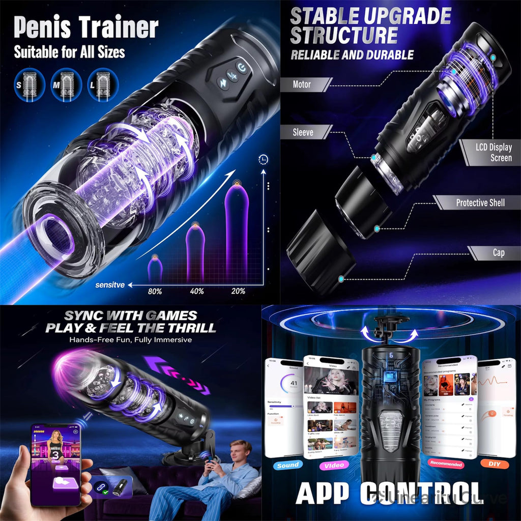 Mr. James™ Buck Knight – 6-in-1 App-Controlled Thrusting & Rotating Masturbator | Smart Penis Trainer with AI Modes & Turbo Power