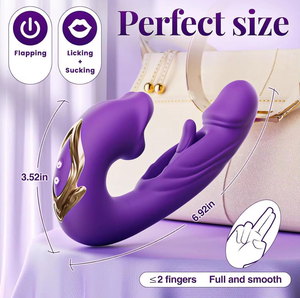 Mr. James™ 3-in-1 G-Spot Vibrator for Women – 7 Flapping, 7 Vibration & 5 Licking Modes – Magnetic USB Rechargeable, Waterproof, Quiet Clitoral & Anal Stimulator