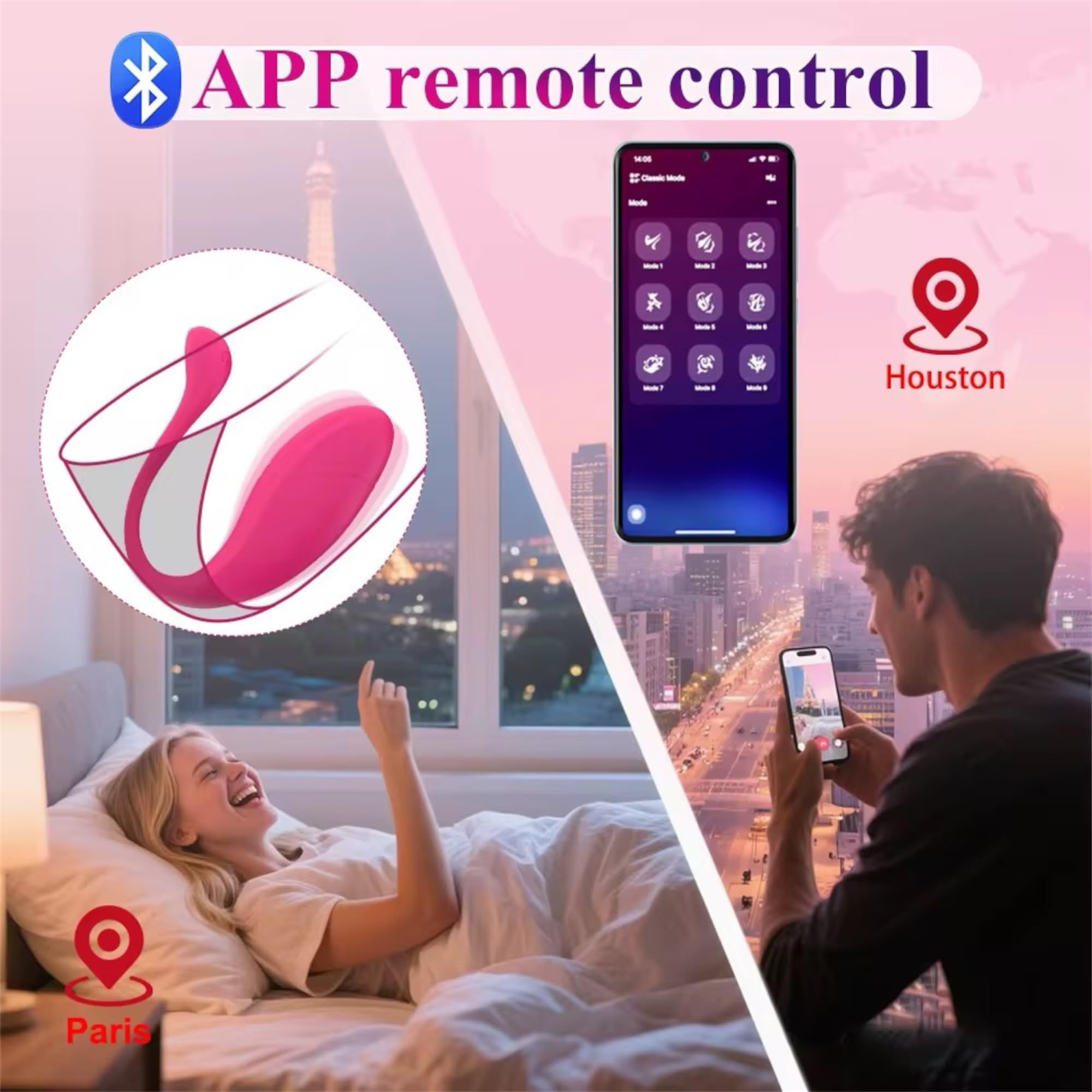 Mr. James Concepts Luxury App-Controlled Clitoral Vibrator for Couples, Wearable Bluetooth Egg, Quiet Discreet Panty Vibrator, Waterproof, USB Rechargeable, iOS & Android