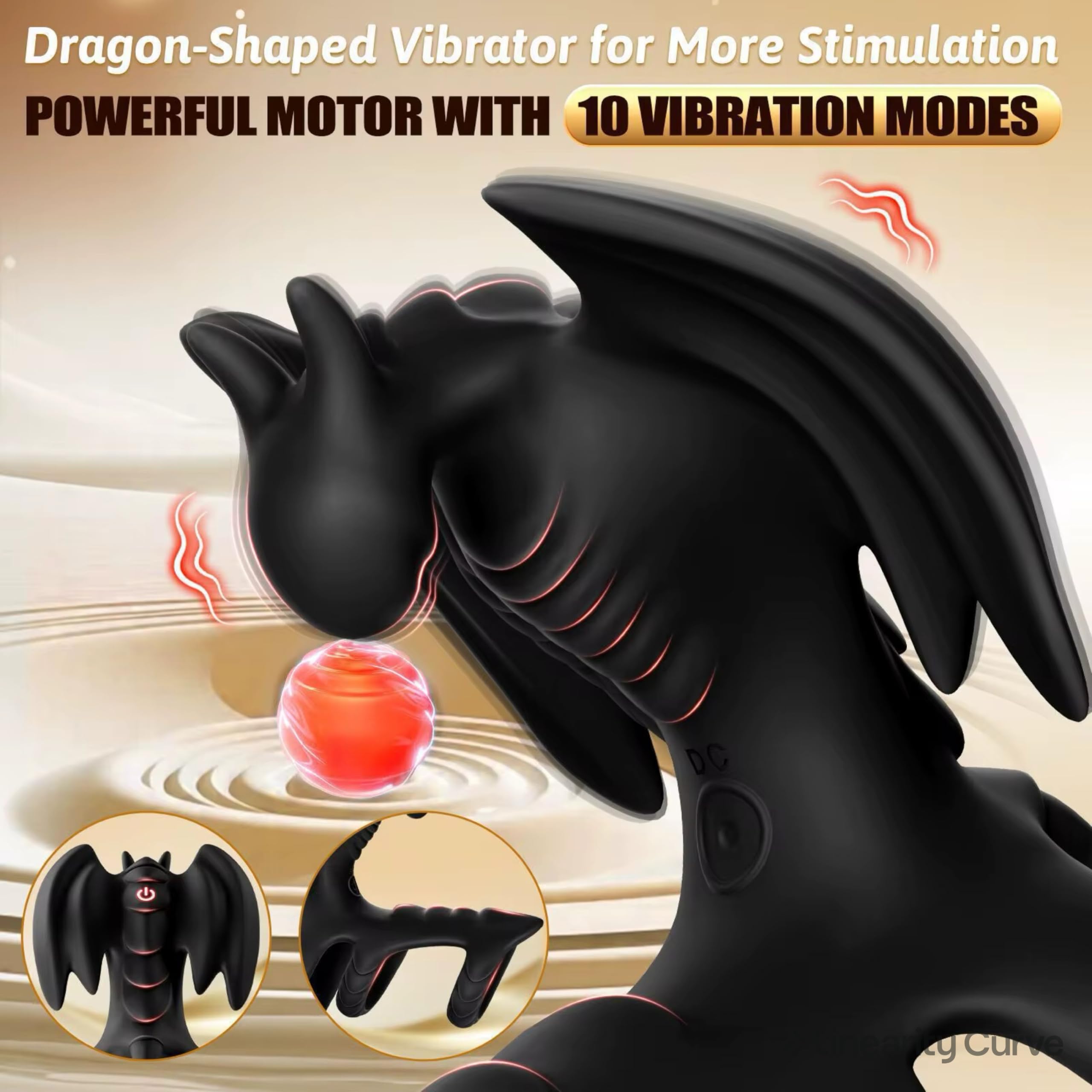 Mr James Locking Ring Men’s Vibration – Wireless Remote Control Adult Toy, Dragon-Shaped Stimulator, 10 Powerful Vibration Modes, Physical Endurance Enhancer for Couples
