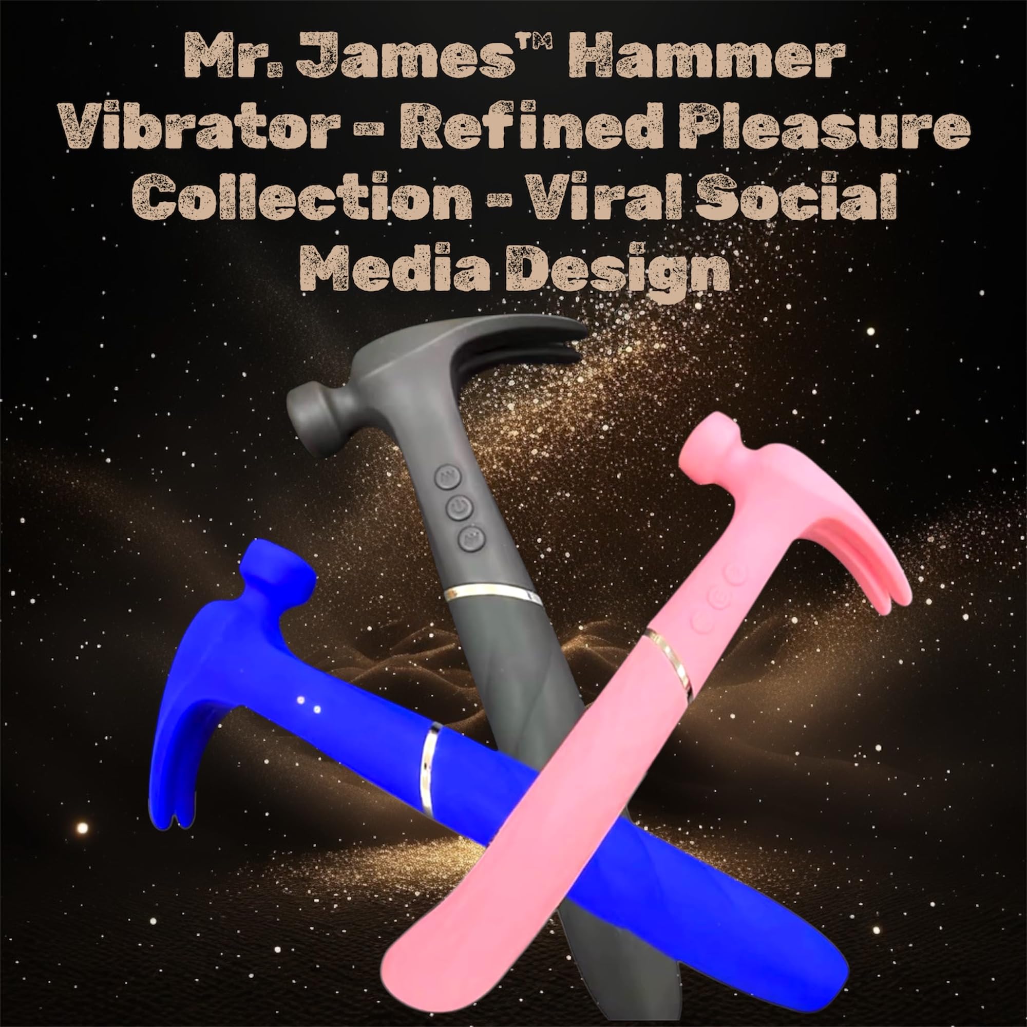 Mr. James™ Hammer Vibrator – Refined Pleasure Collection | Viral Social Media Design | 21 Functions | Waterproof, USB Rechargeable Silicone Massager for Women