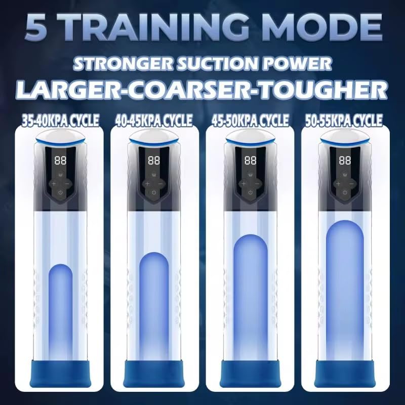 Mr. James Concepts · Automatic Prostate Massager & 3-in-1 Male Masturbator Pump (Gray-White Gradient) — 5 Auto-Suction Modes, One-Touch Burst & Deflate, LCD Touch Display, USB Rechargeable, Silicone +