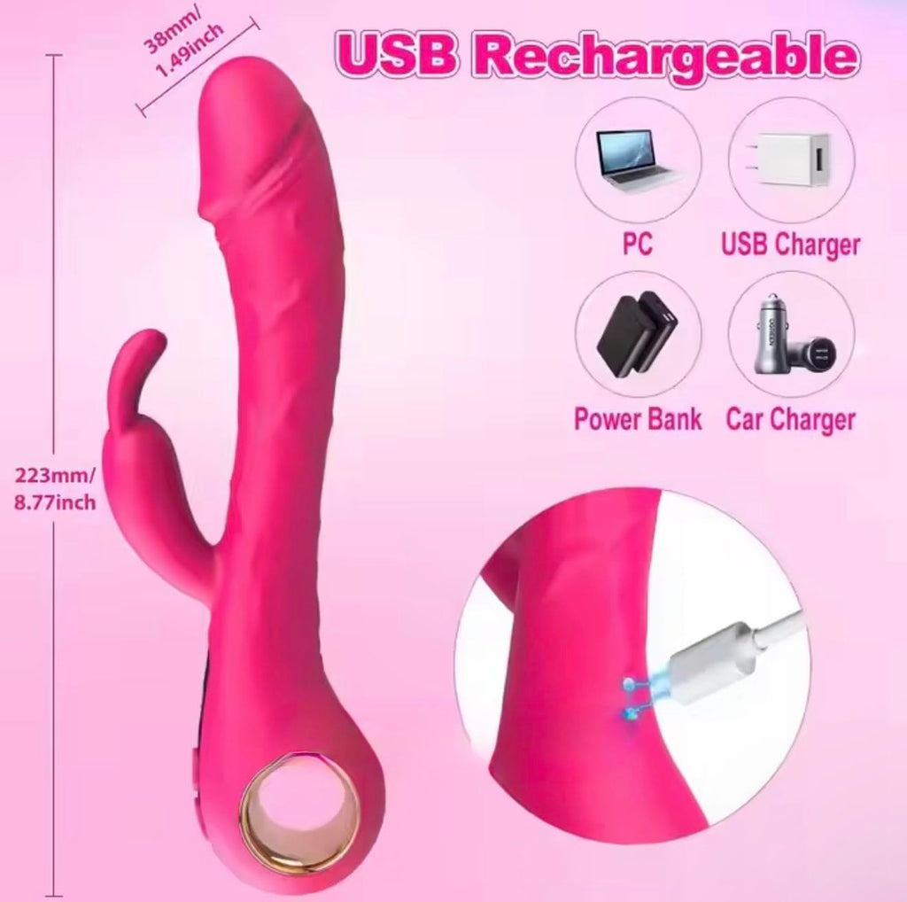 Mr. James Dual Stimulation Rabbit Vibrator – 9 Vibration Modes, LCD Display, G-Spot & Clitoral Stimulator, USB Rechargeable, IPX7 Waterproof – Pleasure Refined