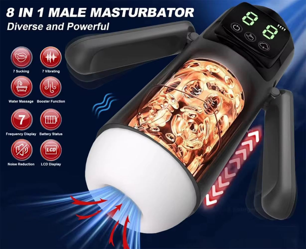 Mr. James Concepts 2026 Premium Rotating & Sucking Male Masturbator – Automatic Stroker Cup, 7 Suction & 7 Vibration Modes, Powerful Brushless Motor, USB-C Rechargeable, Ultra Quiet