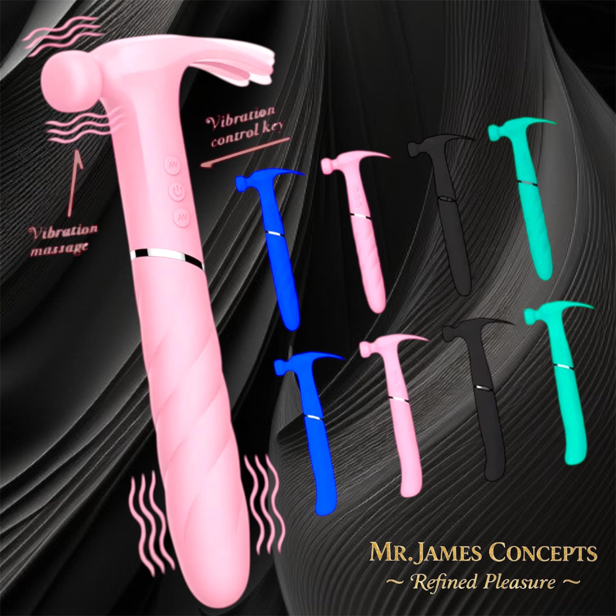 Mr. James™ Hammer Vibrator – Refined Pleasure Collection | Viral Social Media Design | 21 Functions | Waterproof, USB Rechargeable Silicone Massager for Women