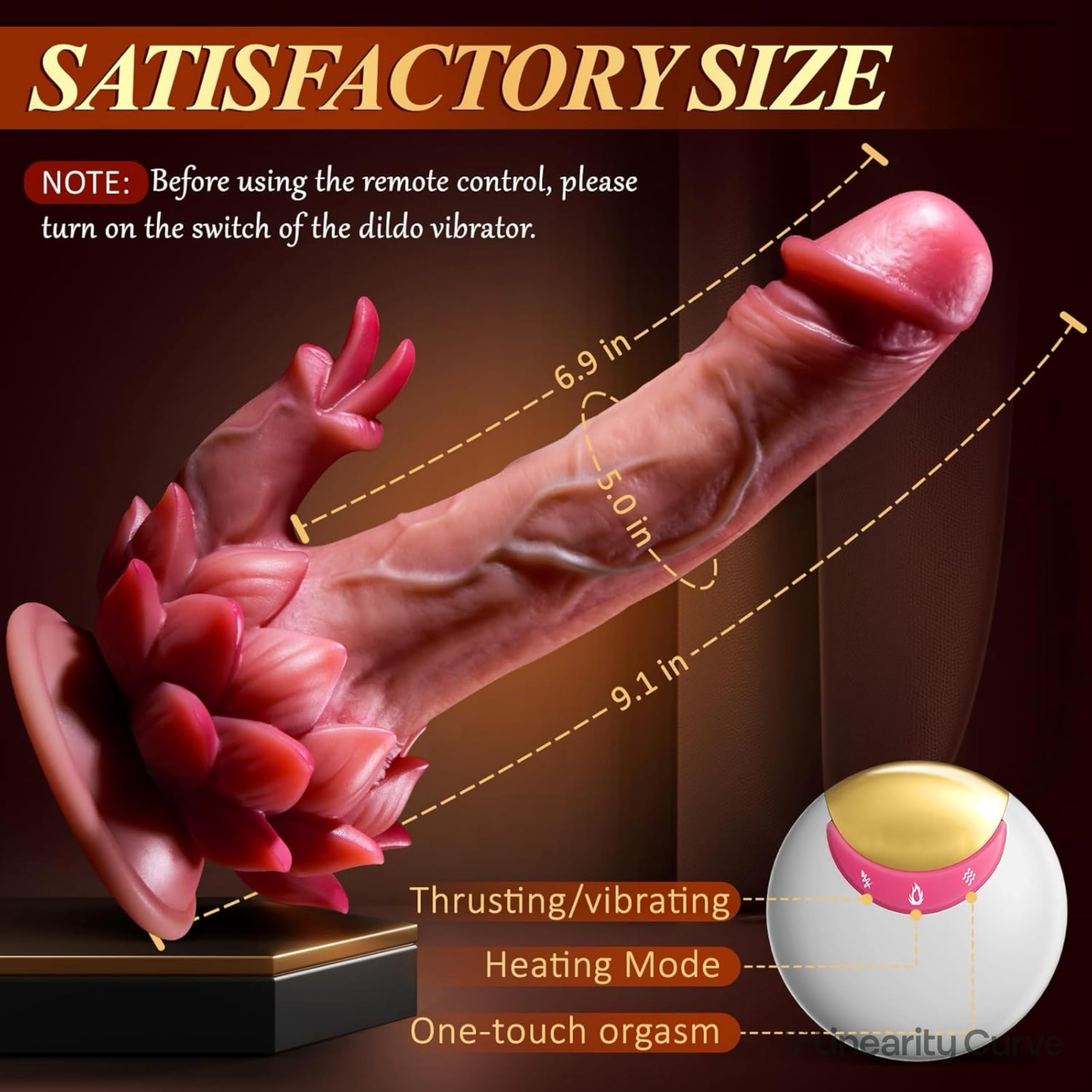 Mr James Concepts® Lotus Tongue Pro – Wireless Remote Control Heated Vibrator, Dual Tongue Stimulation, Telescopic Motion, 100% Waterproof, Premium Silicone Design