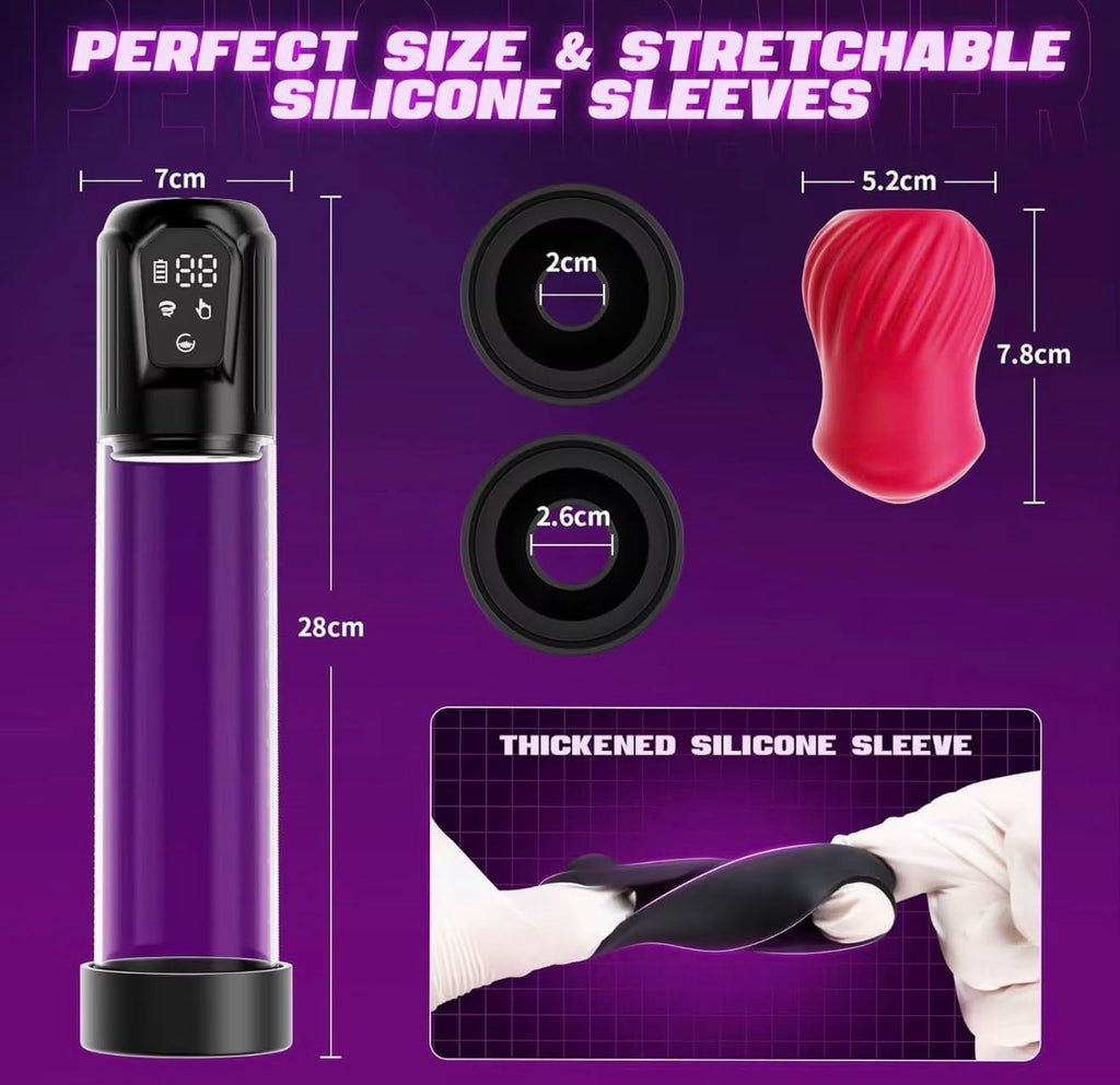 Mr. James Concepts APP-Controlled Electric Penis Pump & Male Masturbator – Automatic Vacuum Enlargement Device with 5 Suction Modes & 3D TPE Sleeve | USB Rechargeable, 100% Waterproof, Delay Training