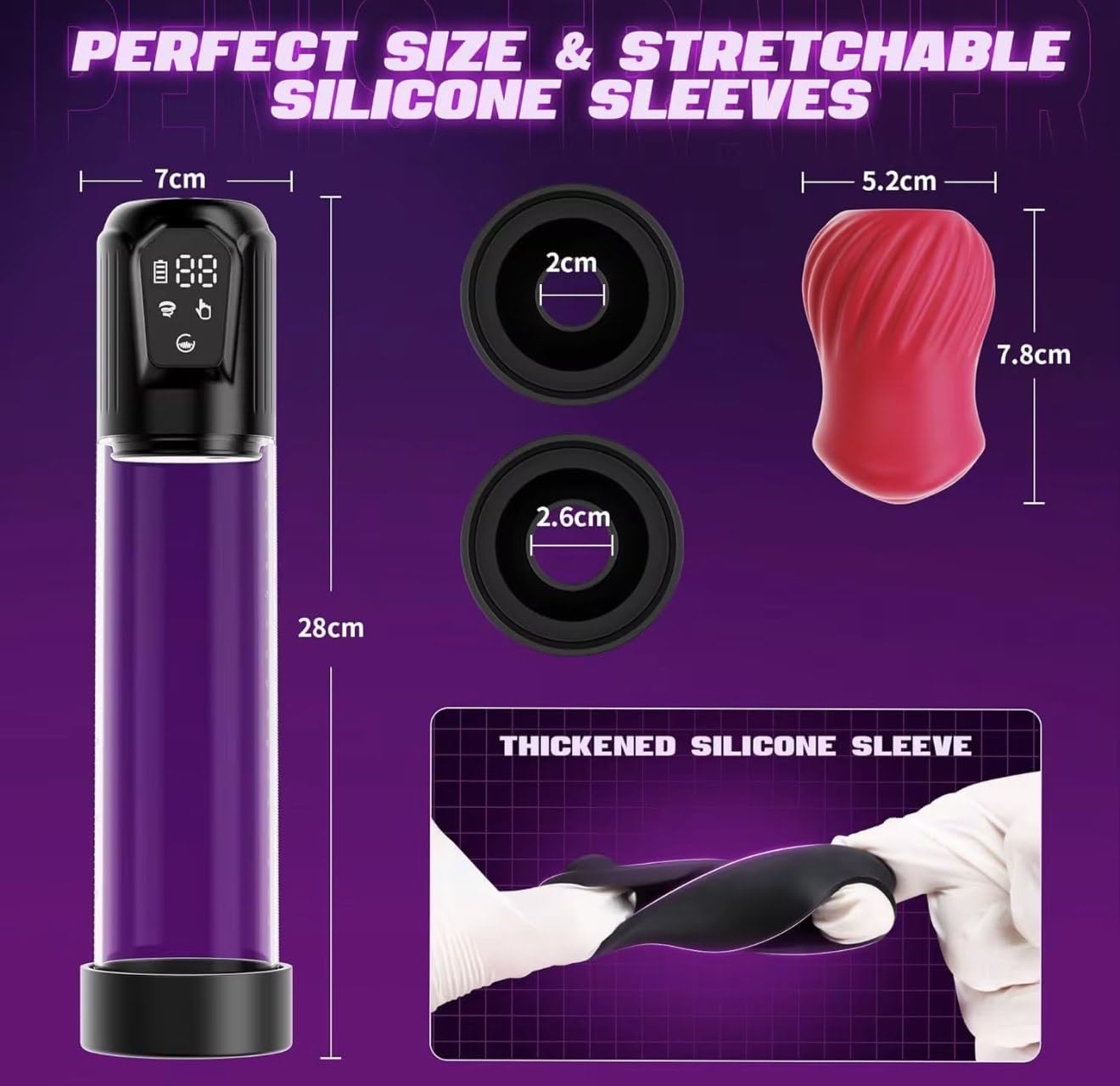 Mr. James Concepts APP-Controlled Electric Penis Pump & Male Masturbator – Automatic Vacuum Enlargement Device with 5 Suction Modes & 3D TPE Sleeve | USB Rechargeable, 100% Waterproof, Delay Training