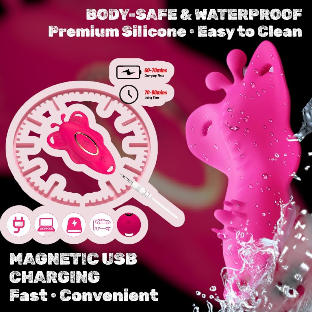 Mr. James Concepts App-Controlled Clitoral Vibrator for Couples, Wearable Bluetooth Remote Control Egg, Quiet Discreet Panty Vibrator, Waterproof USB Rechargeable, 10 Modes + App Patterns