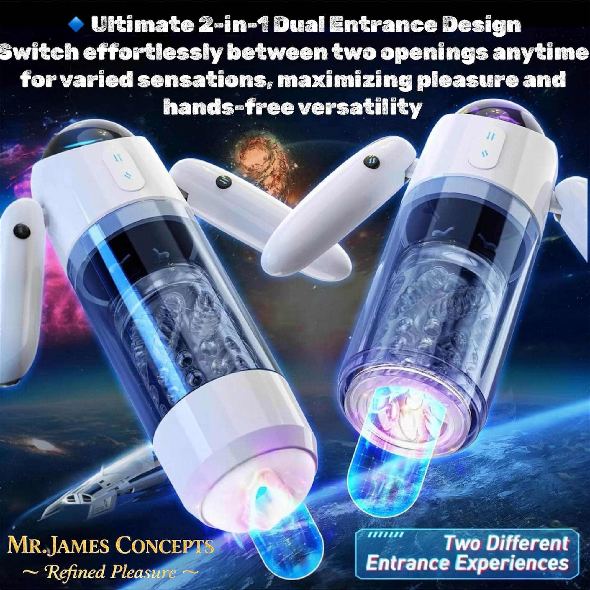 Mr. James™ Thrust & Rotate – Next-Gen Automatic Male Masturbator | Dual Entrance | USB-C Rechargeable | 7 LED Modes