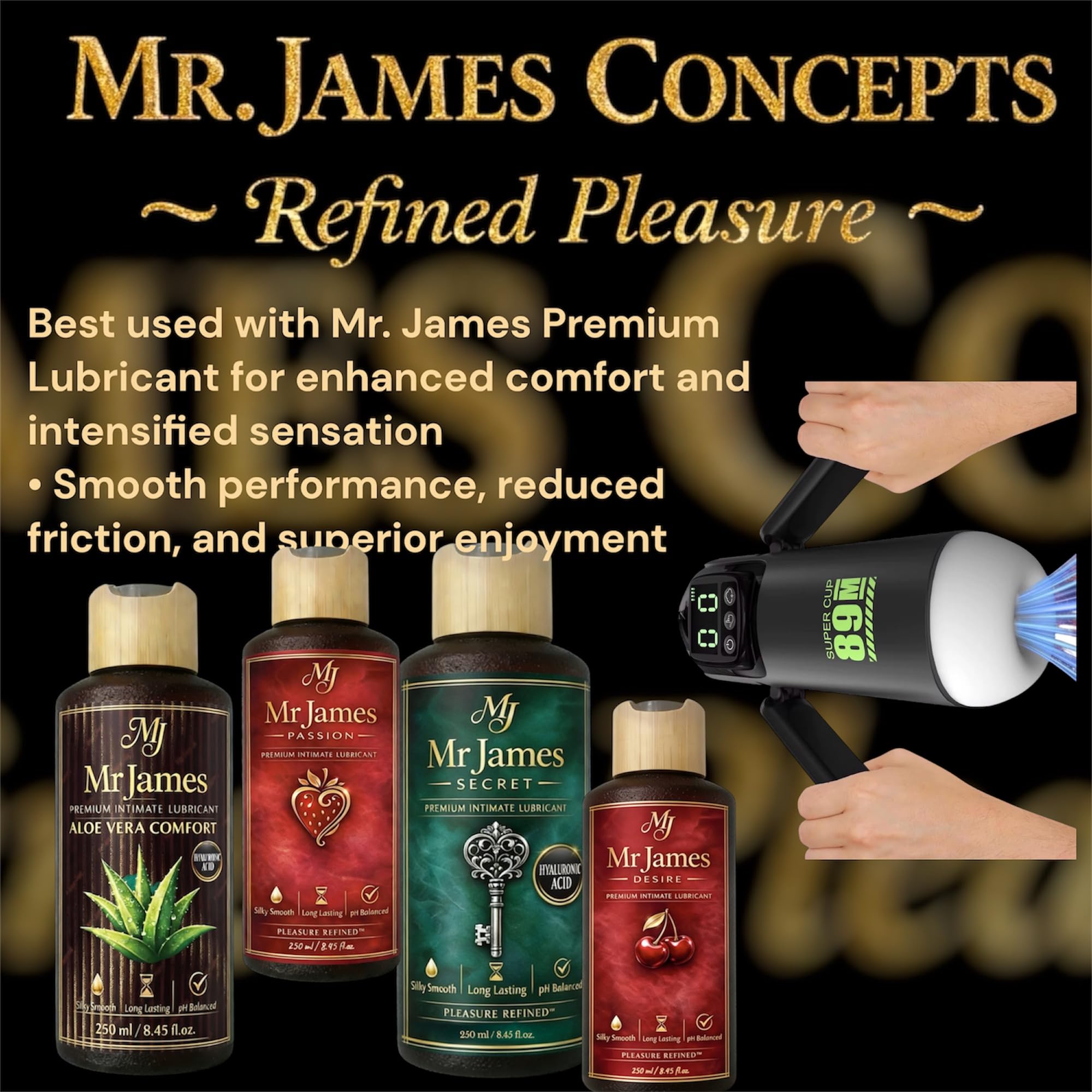 Mr. James Concepts 2026 Premium Rotating & Sucking Male Masturbator – Automatic Stroker Cup, 7 Suction & 7 Vibration Modes, Powerful Brushless Motor, USB-C Rechargeable, Ultra Quiet
