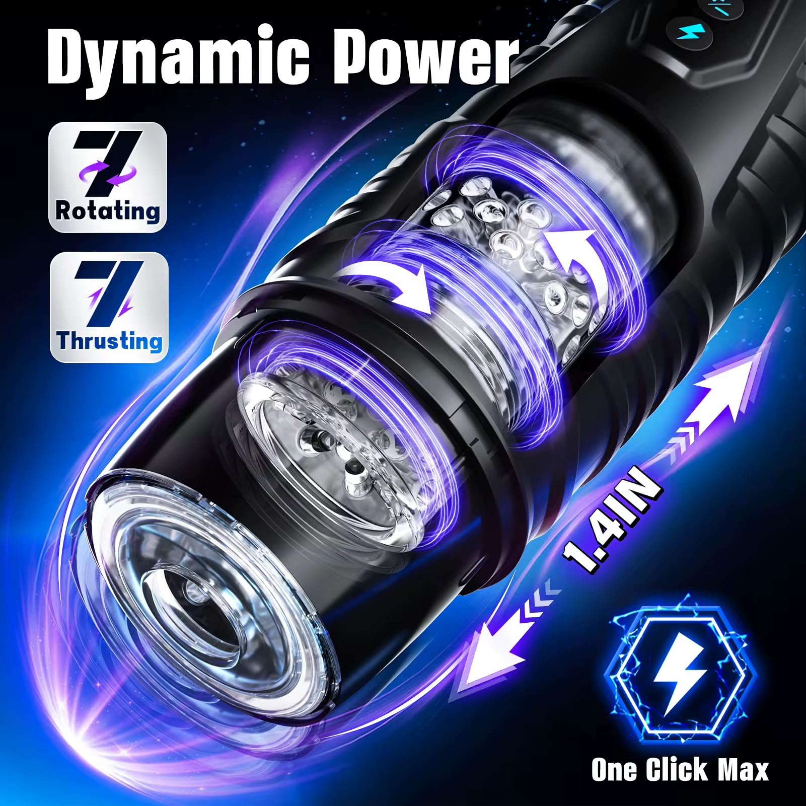 Mr. James™ Buck Knight – 6-in-1 App-Controlled Thrusting & Rotating Masturbator | Smart Penis Trainer with AI Modes & Turbo Power