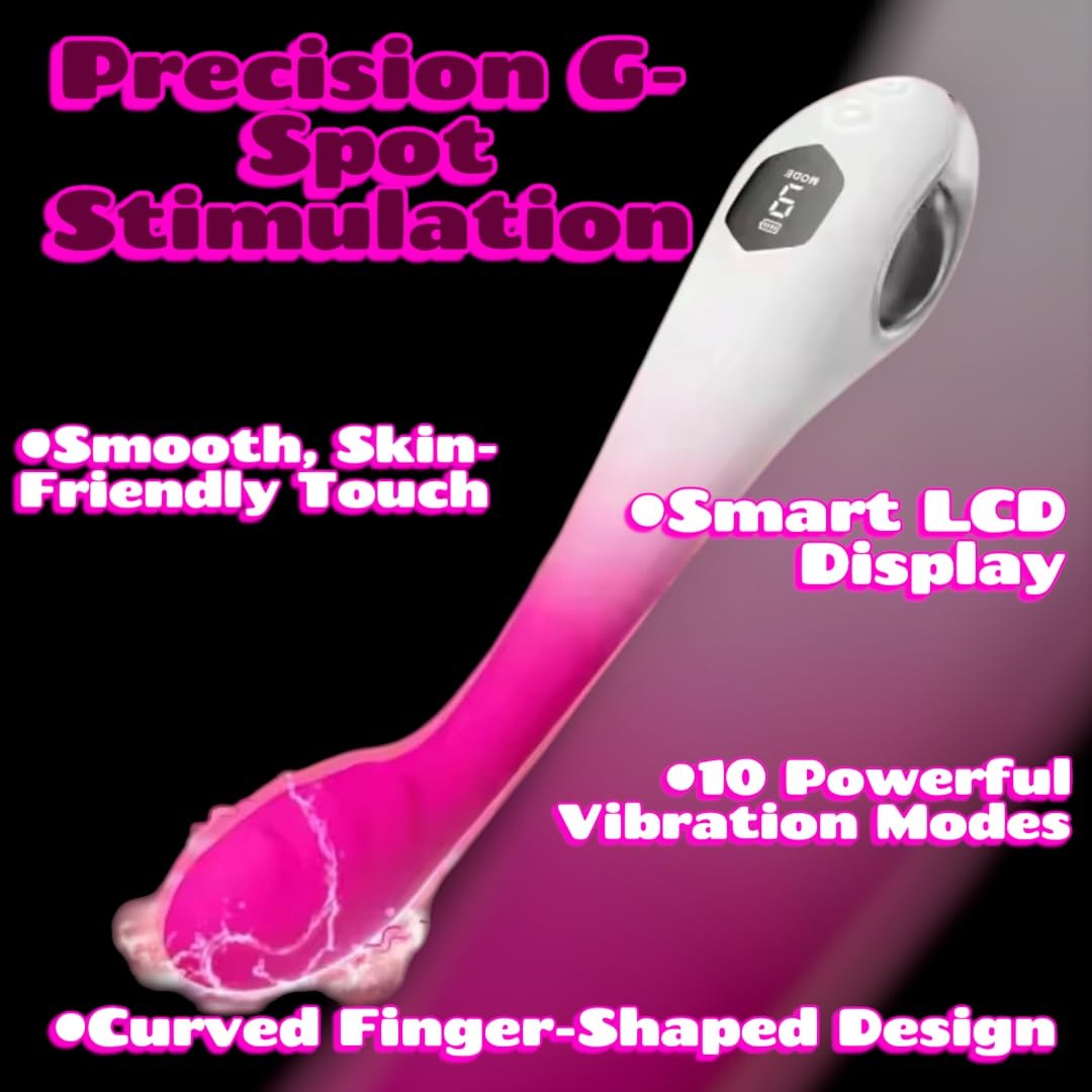 Mr James™ 4-in-1 Finger G-Spot Vibrator with LCD Display, Clitoral & Nipple Stimulator, 10 Vibration Modes, USB Rechargeable, Soft Silicone, Quiet & Discreet
