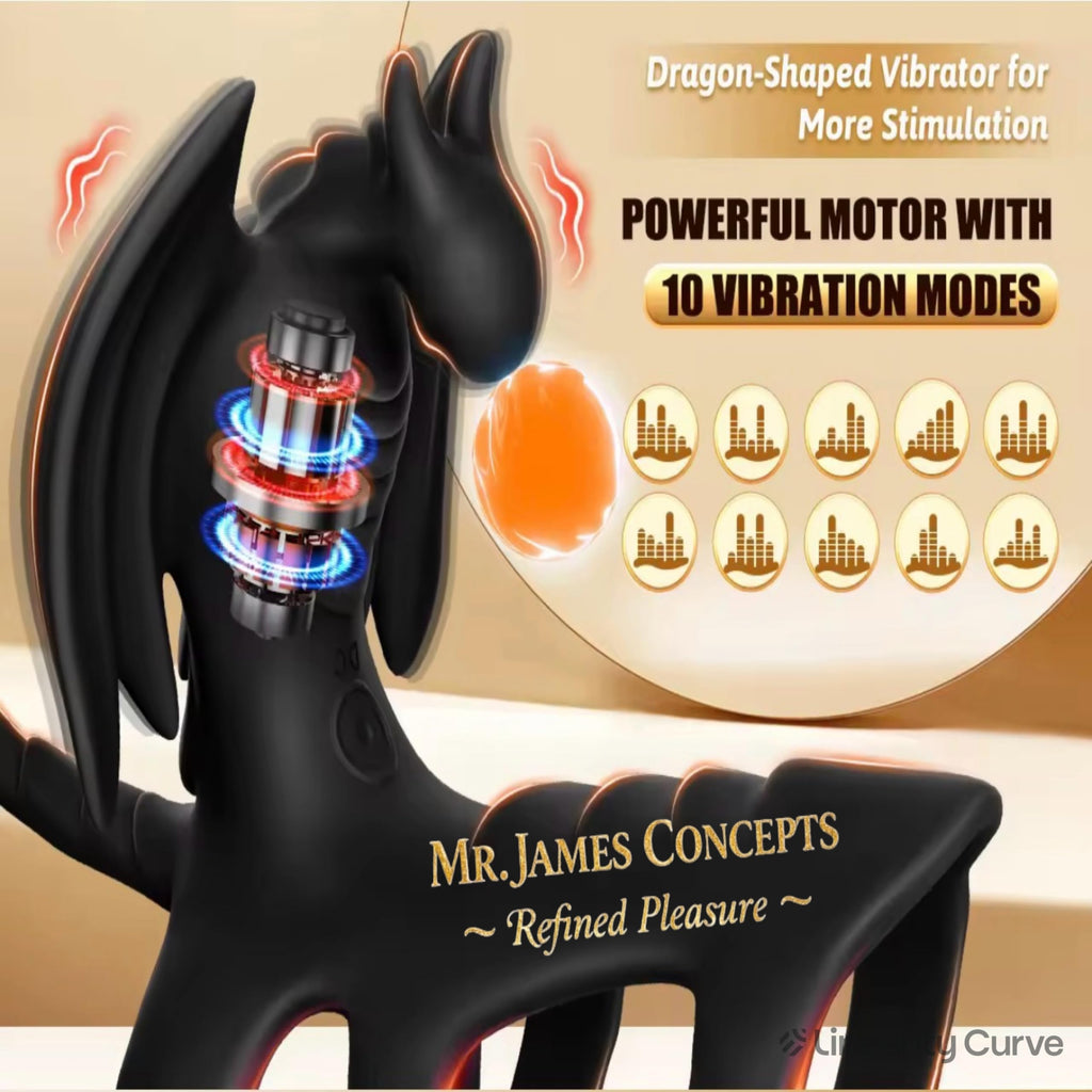 Mr James Locking Ring Men’s Vibration – Wireless Remote Control Adult Toy, Dragon-Shaped Stimulator, 10 Powerful Vibration Modes, Physical Endurance Enhancer for Couples
