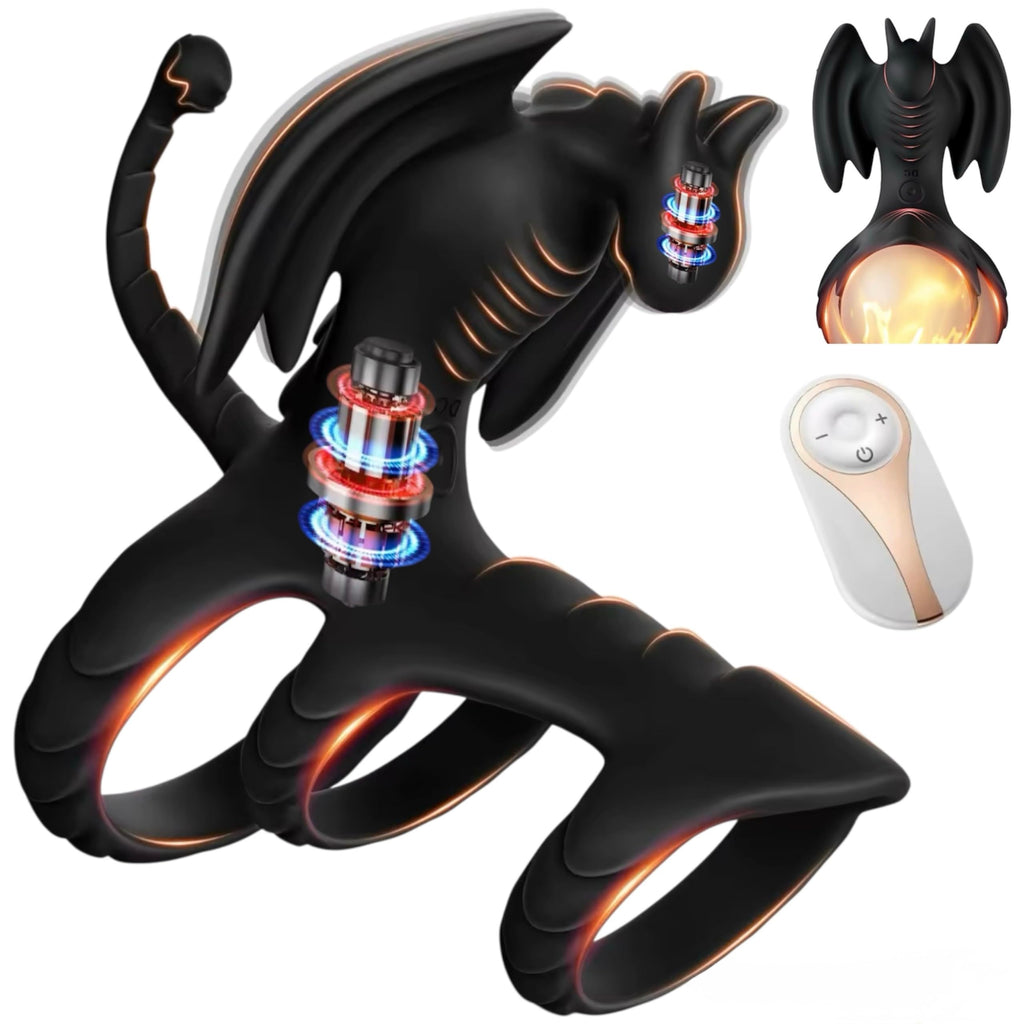 Mr James Locking Ring Men’s Vibration – Wireless Remote Control Adult Toy, Dragon-Shaped Stimulator, 10 Powerful Vibration Modes, Physical Endurance Enhancer for Couples