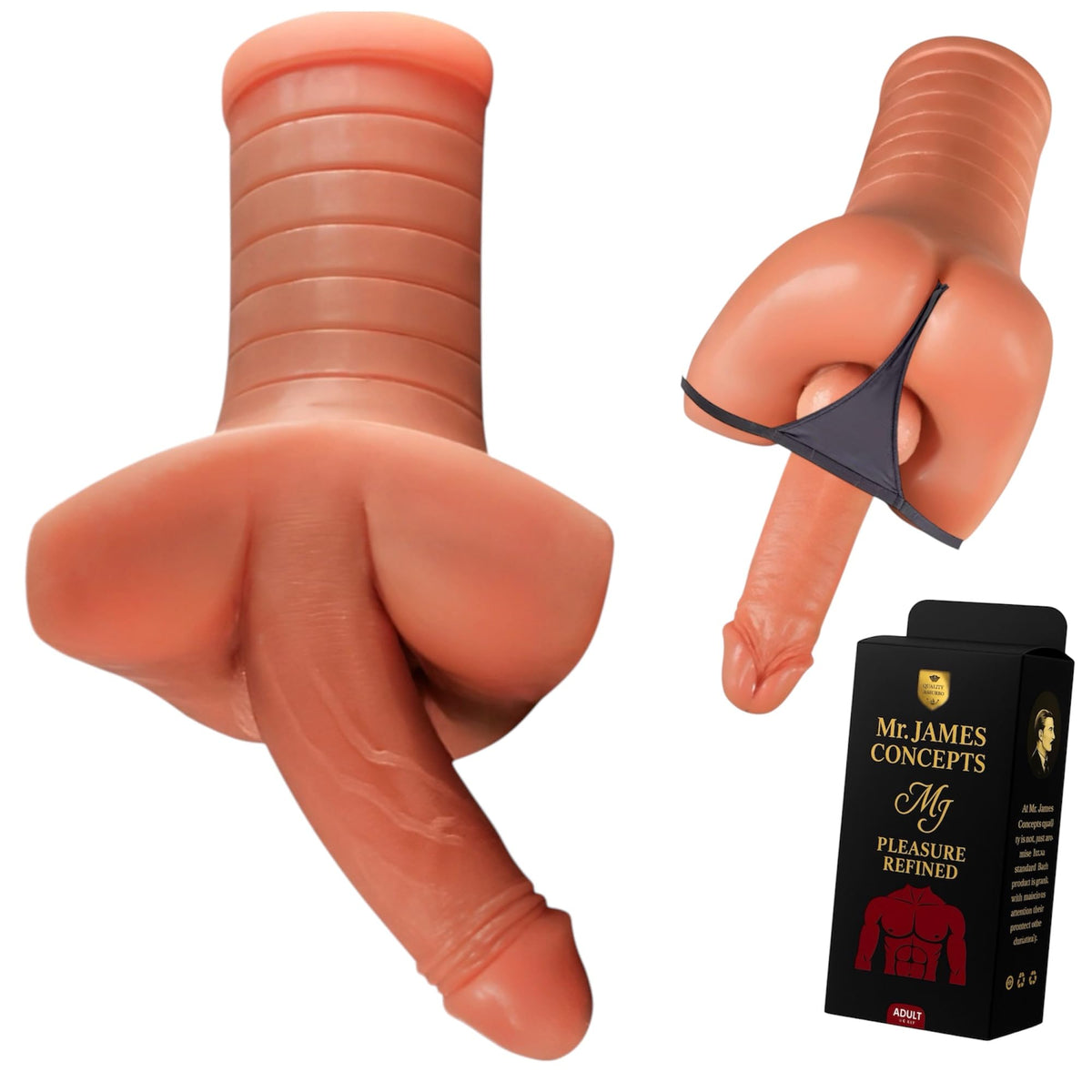 Mr. James Concepts Male massager Sleeve with Extended Front Feature