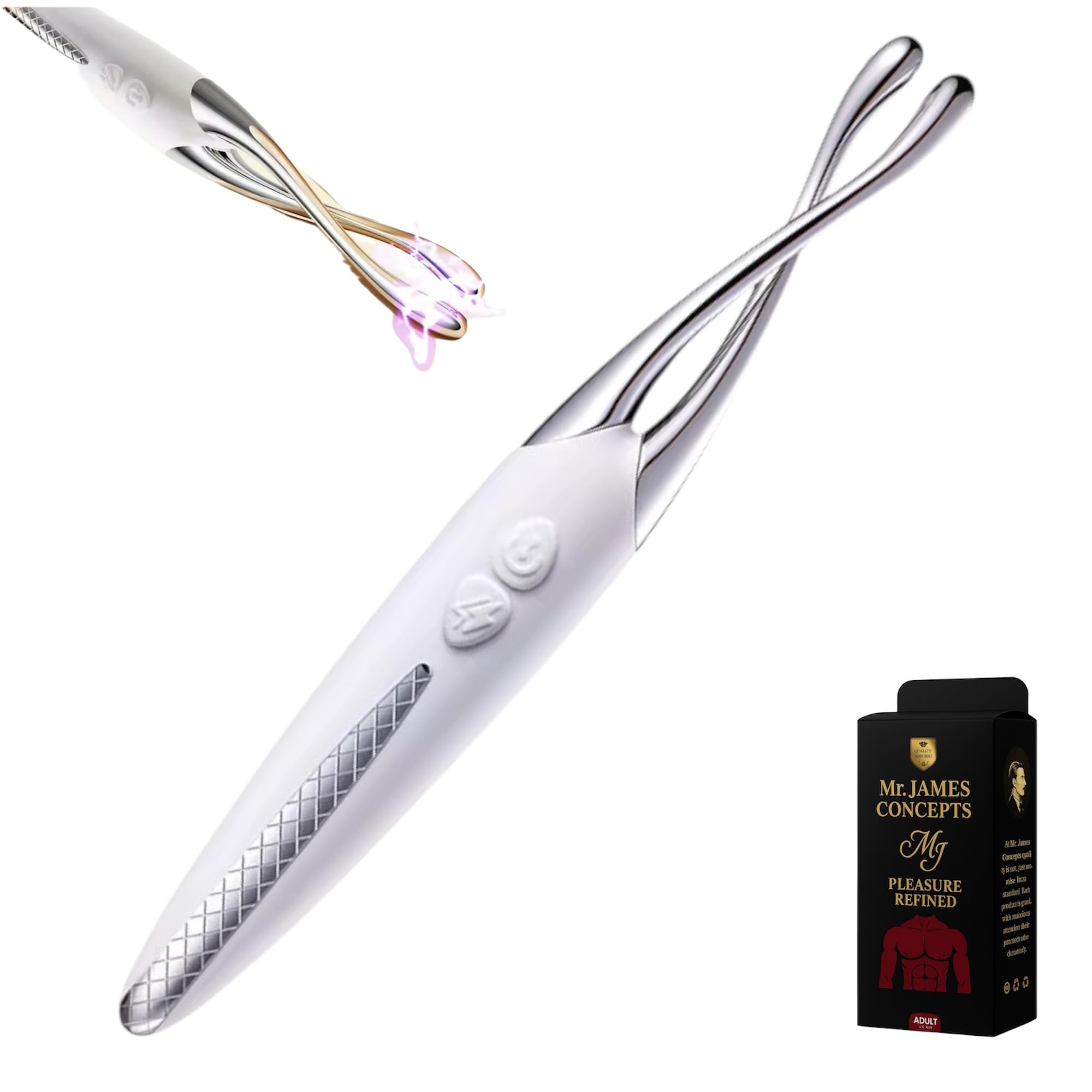 Mr James Concepts™ Electric Climax Pen – 10 Frequency Microcurrent Vibrator for Women, G-Spot & Clitoral Stimulator, Sonic Electric Shock Pleasure Stick, Premium Travel-Sized Toy