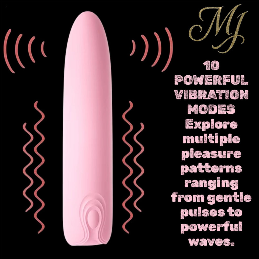 Mr James Concepts Refined Pleasure Mini Vibrator Set for Women – 10 Speed USB Rechargeable Clitoral & Nipple Massager Duo, Waterproof Silicone Bullet Vibrator Kit