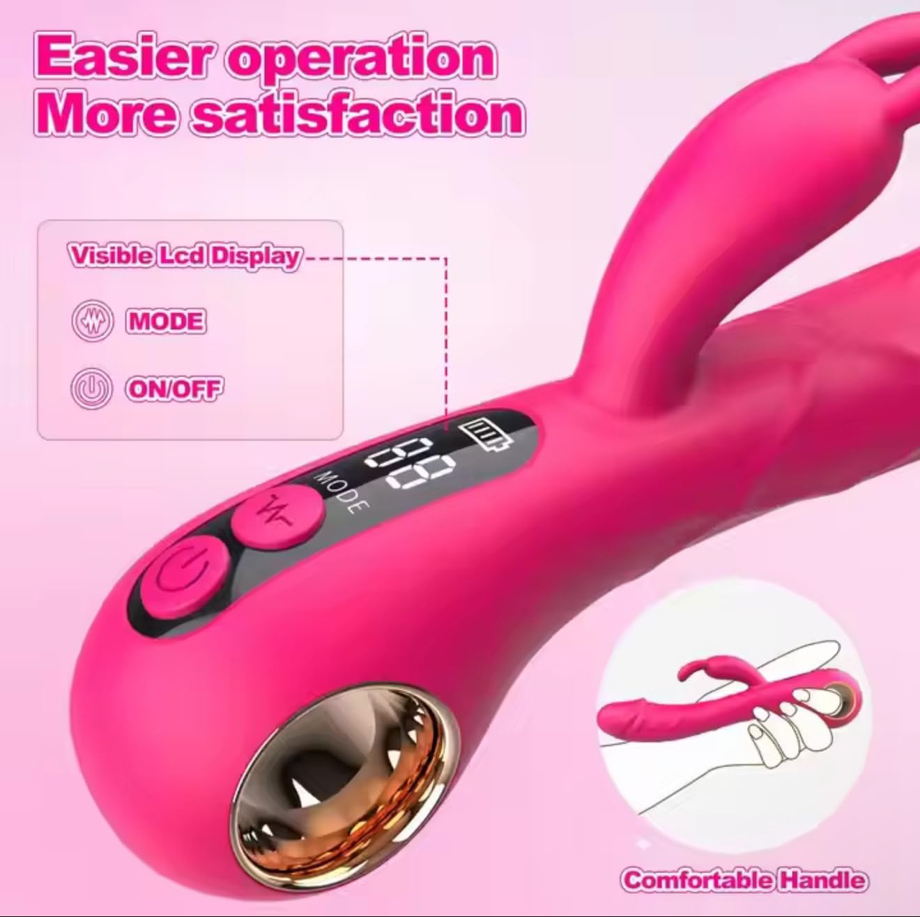 Mr. James Dual Stimulation Rabbit Vibrator – 9 Vibration Modes, LCD Display, G-Spot & Clitoral Stimulator, USB Rechargeable, IPX7 Waterproof – Pleasure Refined