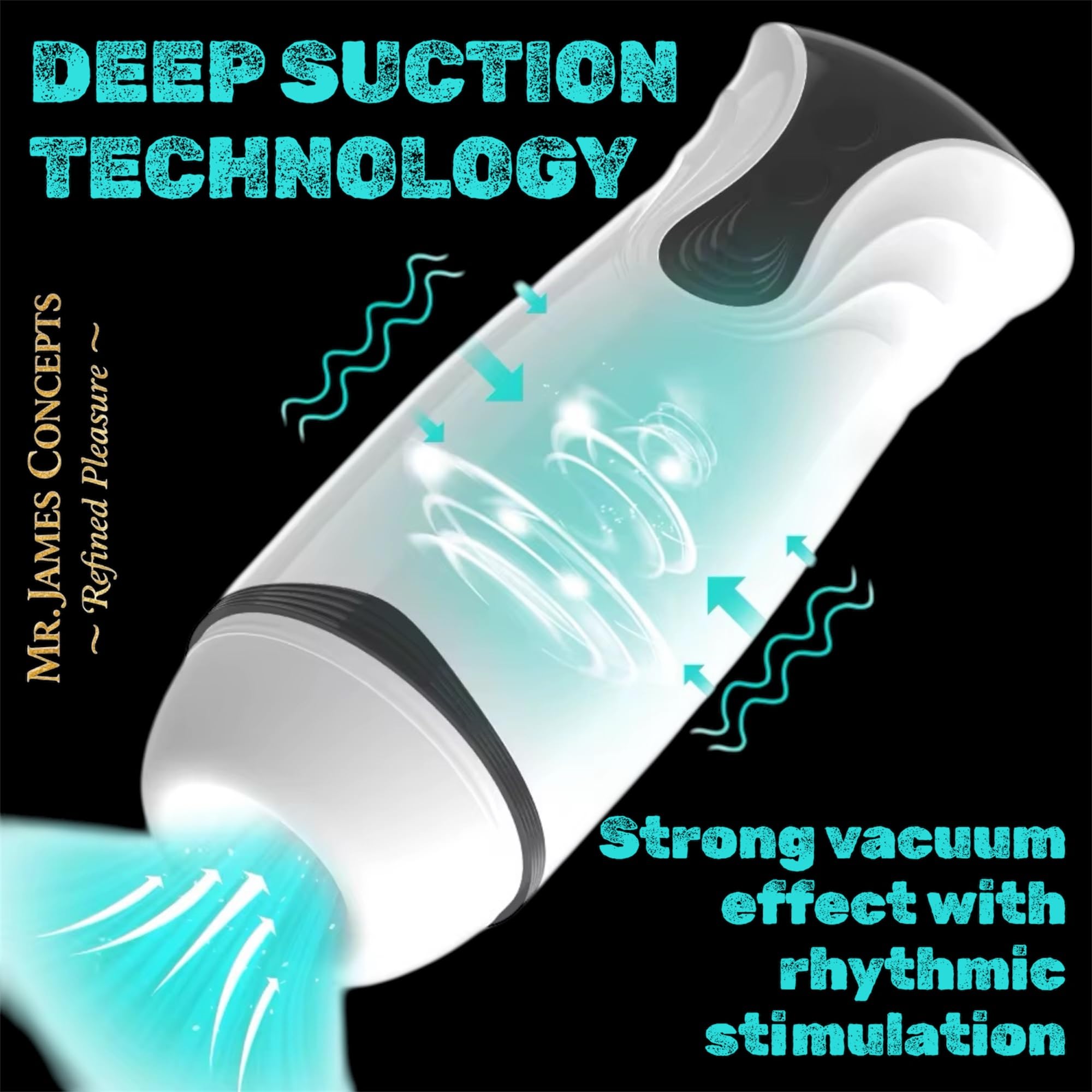 Mr. James™ Automatic Suction Masturbator Cup – 12 Suction & Vibration Modes, Heating, Hands-Free Deep Throat Blowjob Simulator, USB Rechargeable, Skin-Friendly, Glans Training Toy