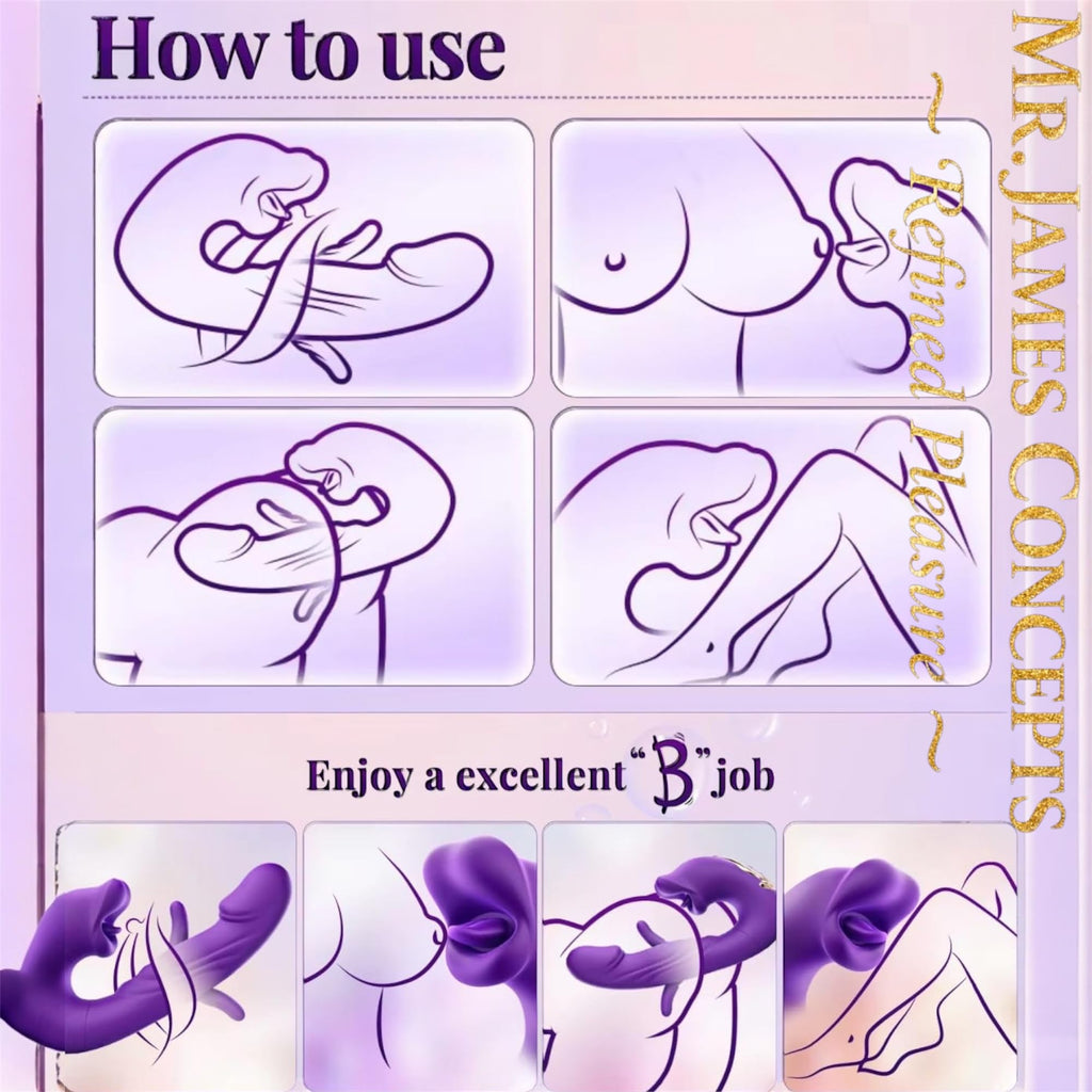 Mr. James™ 3-in-1 G-Spot Vibrator for Women – 7 Flapping, 7 Vibration & 5 Licking Modes – Magnetic USB Rechargeable, Waterproof, Quiet Clitoral & Anal Stimulator