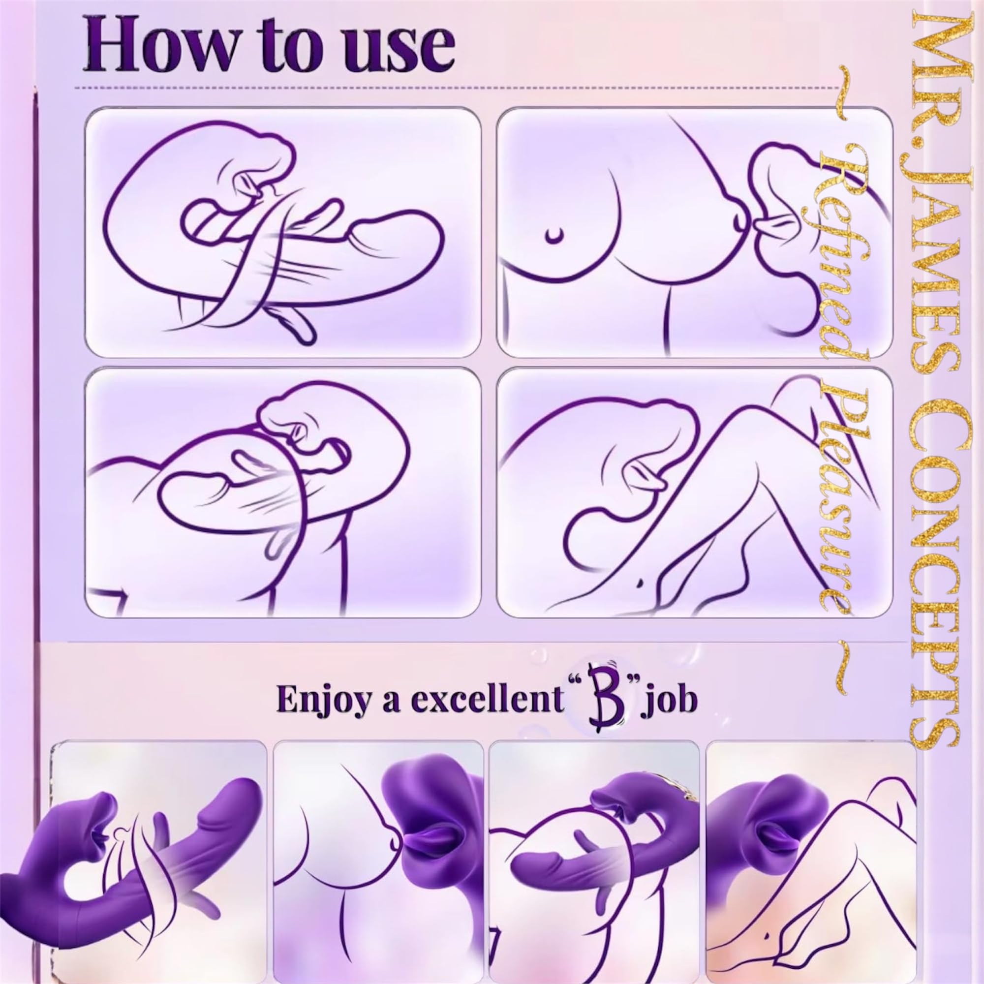 Mr. James™ 3-in-1 G-Spot Vibrator for Women – 7 Flapping, 7 Vibration & 5 Licking Modes – Magnetic USB Rechargeable, Waterproof, Quiet Clitoral & Anal Stimulator