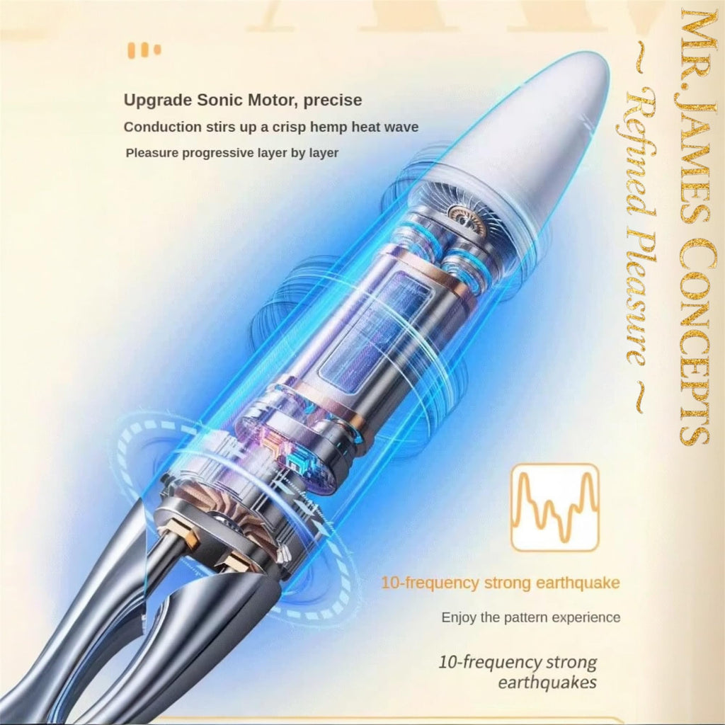 Mr James Concepts™ Electric Climax Pen – 10 Frequency Microcurrent Vibrator for Women, G-Spot & Clitoral Stimulator, Sonic Electric Shock Pleasure Stick, Premium Travel-Sized Toy
