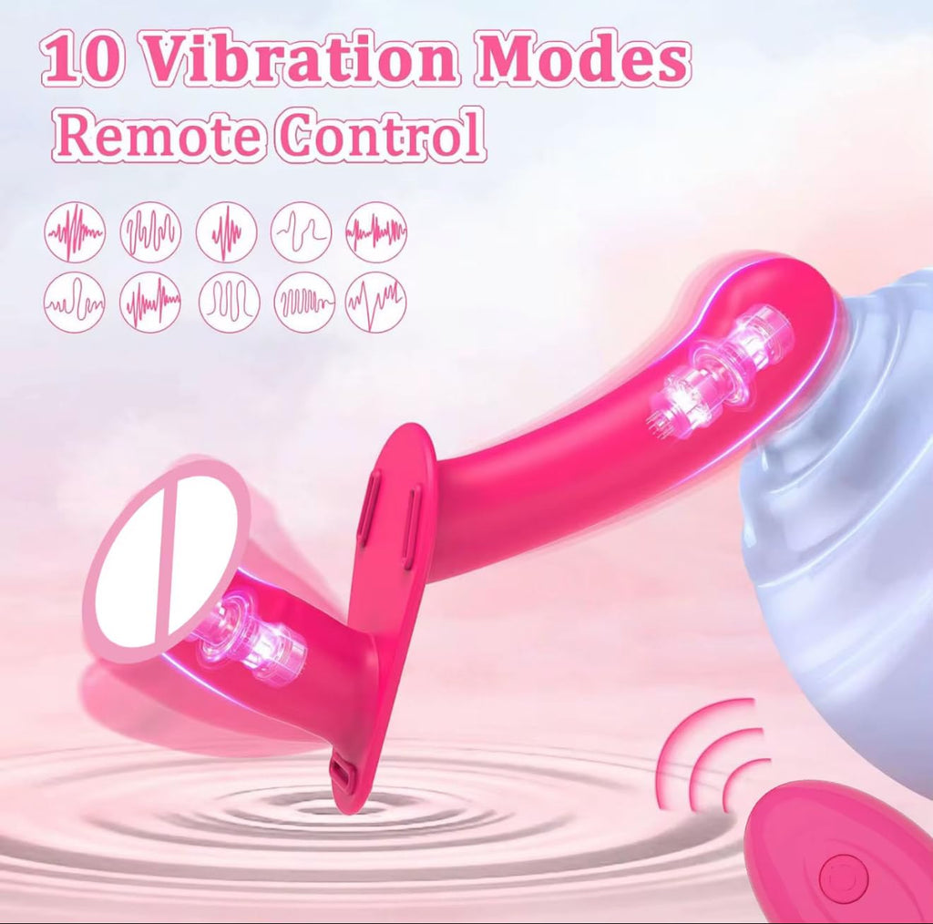 Mr. James™ Unisex Remote Control wearable device with 2 wand massagers – USB Rechargeable, 10 Vibration Modes, Adjustable Harness, Waterproof – for Couples & Solo