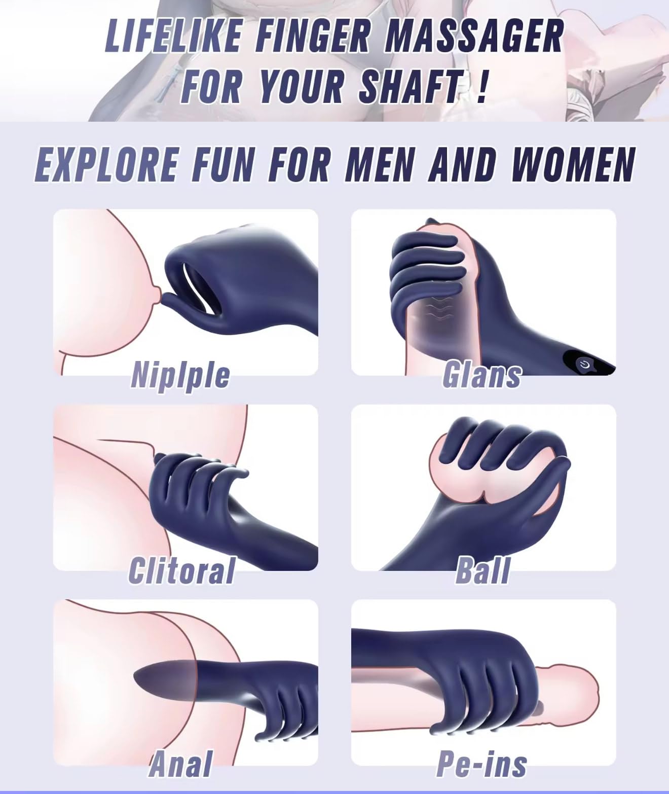 Mr. James – LCD Display Finger-Like Male Vibrator | Left & Right Hand Edition 9 Powerful Vibration Modes | Waterproof & USB Rechargeable | Unisex Pleasure Trainer