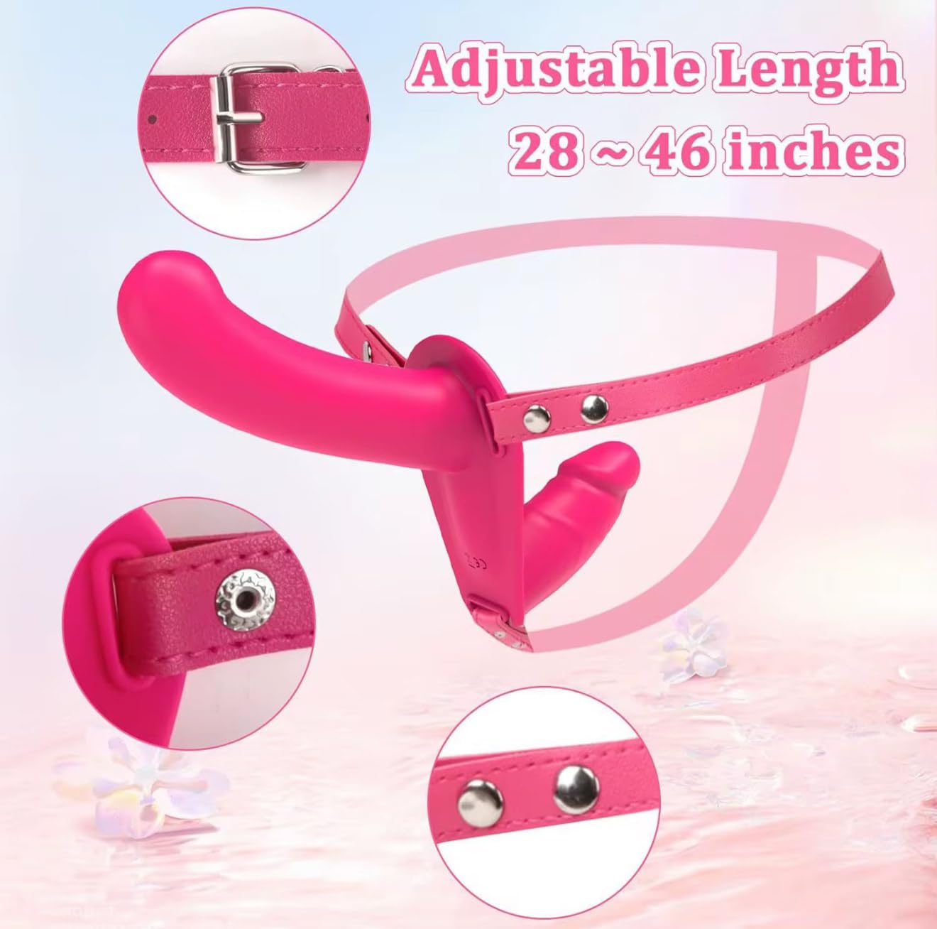 Mr. James™ Unisex Remote Control wearable device with 2 wand massagers – USB Rechargeable, 10 Vibration Modes, Adjustable Harness, Waterproof – for Couples & Solo