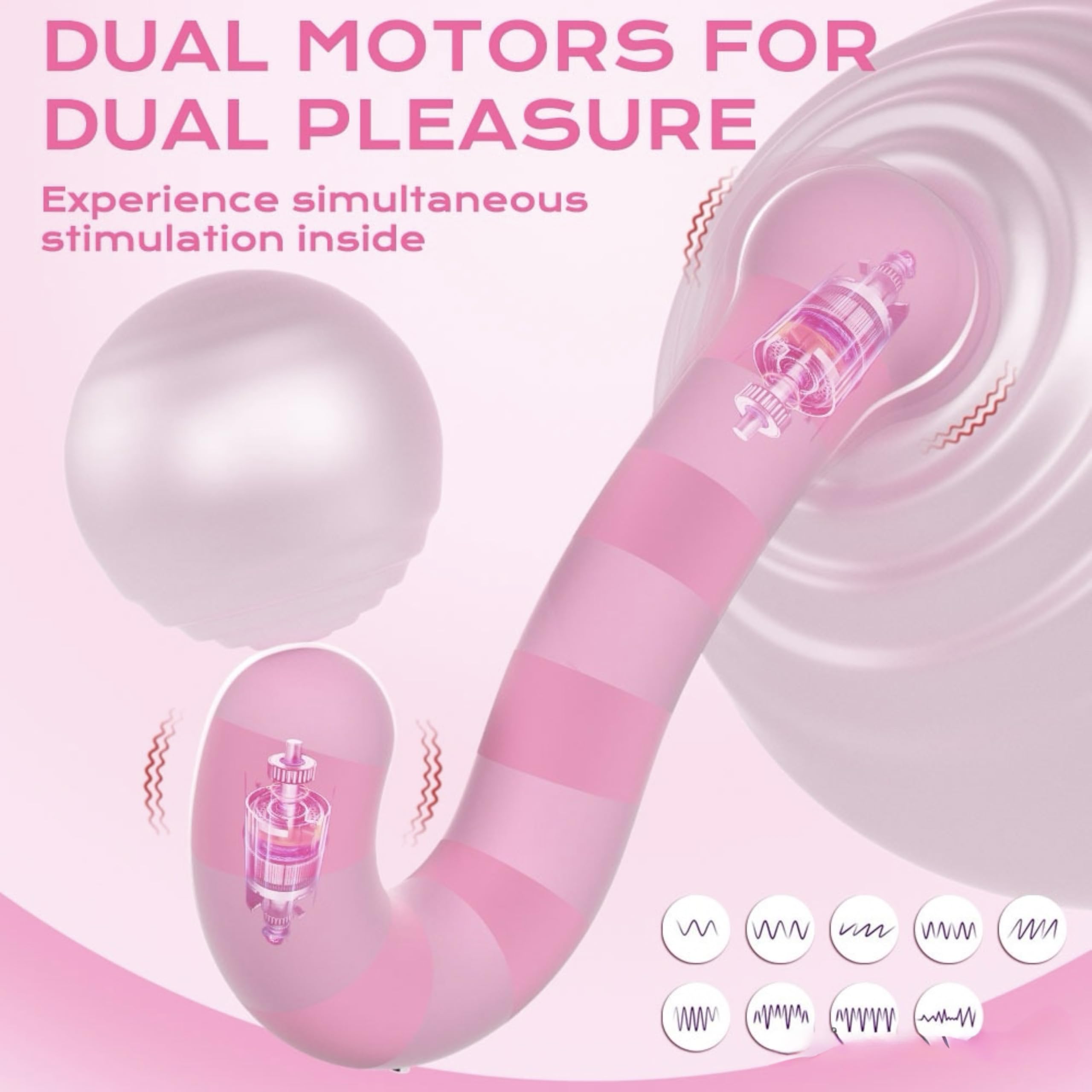 Mr James Concepts RoseCurve™ Smart App-Controlled Vibrator – Luxury Curved Dual Stimulation Massager, 9 Vibration Modes, Whisper-Quiet, USB Rechargeable, Waterproof Design