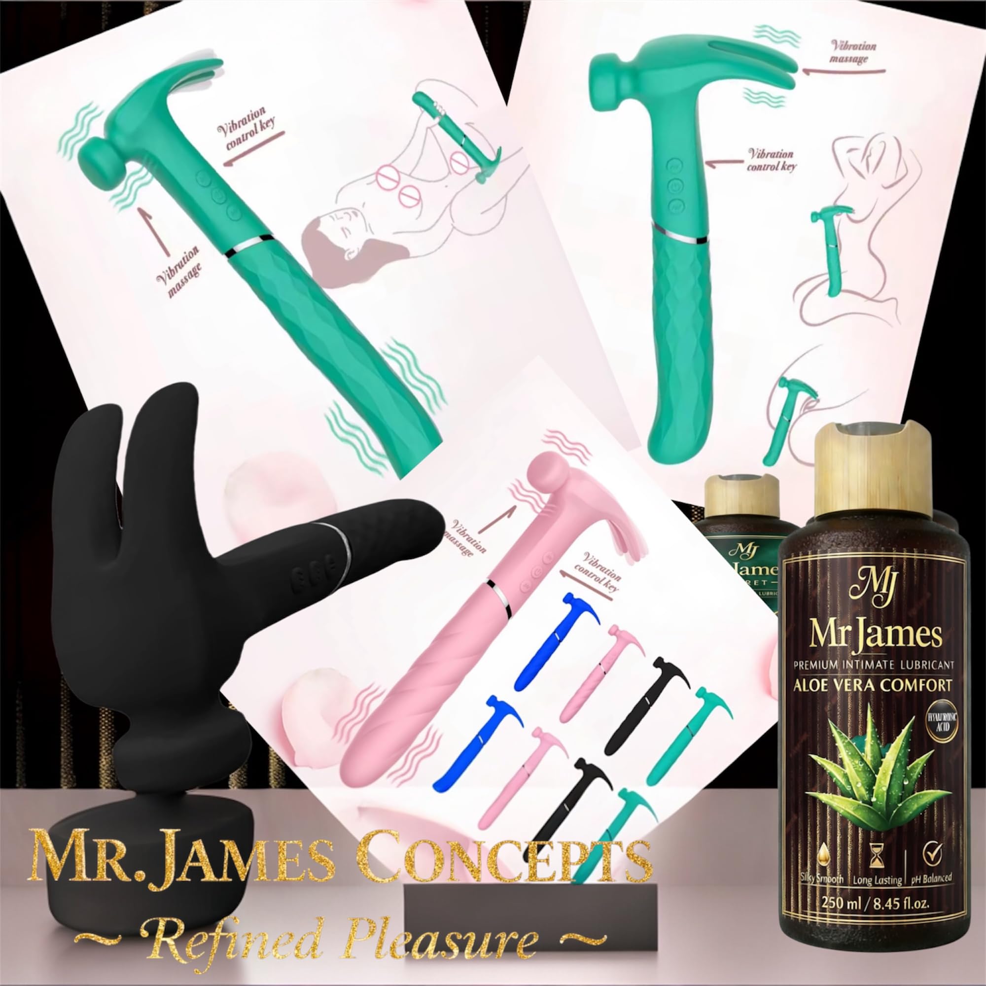 Mr. James™ Hammer Vibrator – Refined Pleasure Collection | Viral Social Media Design | 21 Functions | Waterproof, USB Rechargeable Silicone Massager for Women