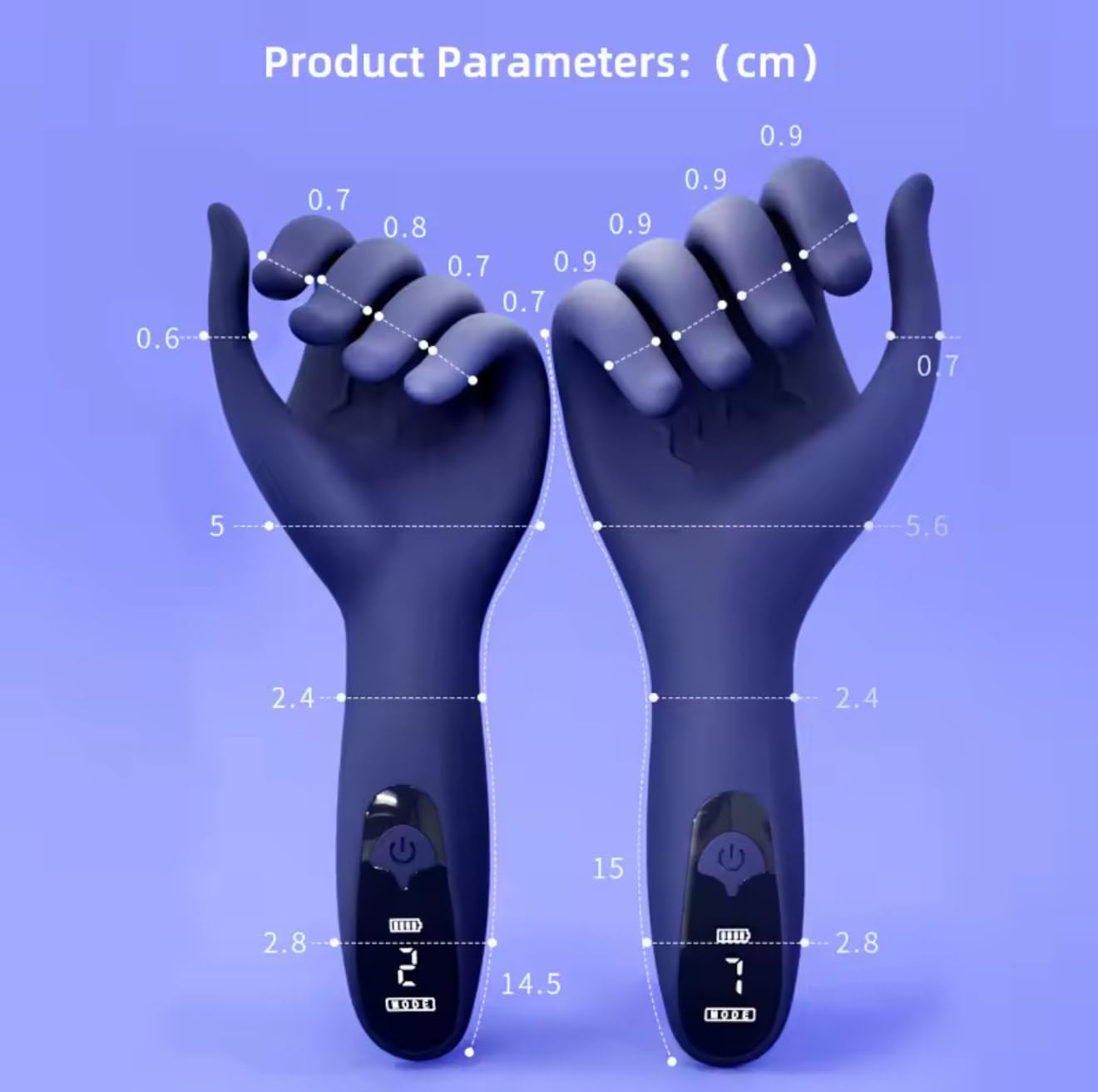 Mr. James – LCD Display Finger-Like Male Vibrator | Left & Right Hand Edition 9 Powerful Vibration Modes | Waterproof & USB Rechargeable | Unisex Pleasure Trainer