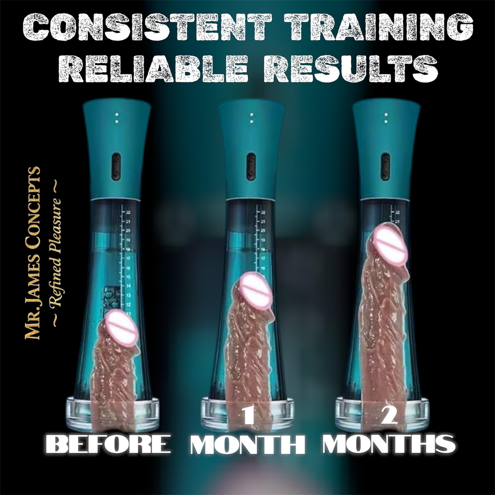 Mr. James Concepts — Refined Pleasure | Electric 2-in-1 Penis Pump & Vibrating Masturbator, 3 Suction Modes, TPE Sleeve, Magnetic Recharge,Daily-Use, Male Trainer & Vacuum Penis Enlargement Device