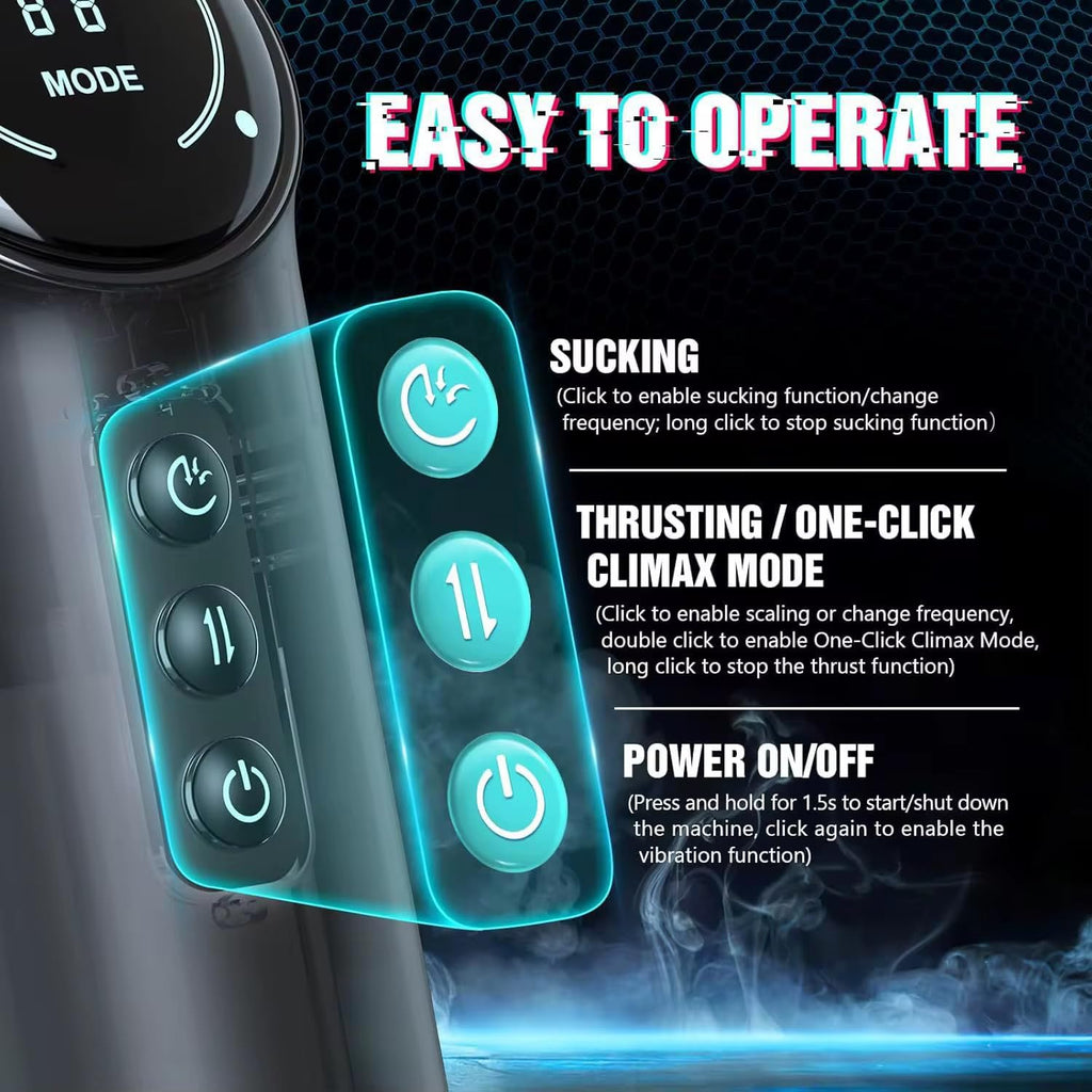 Mr. James™ Electric Masturbation Cup for Men – 10 Vibration & 4 Suction Modes, Thrusting, Moaning, Heating Base – Auto Stroker for Intense Male Pleasure
