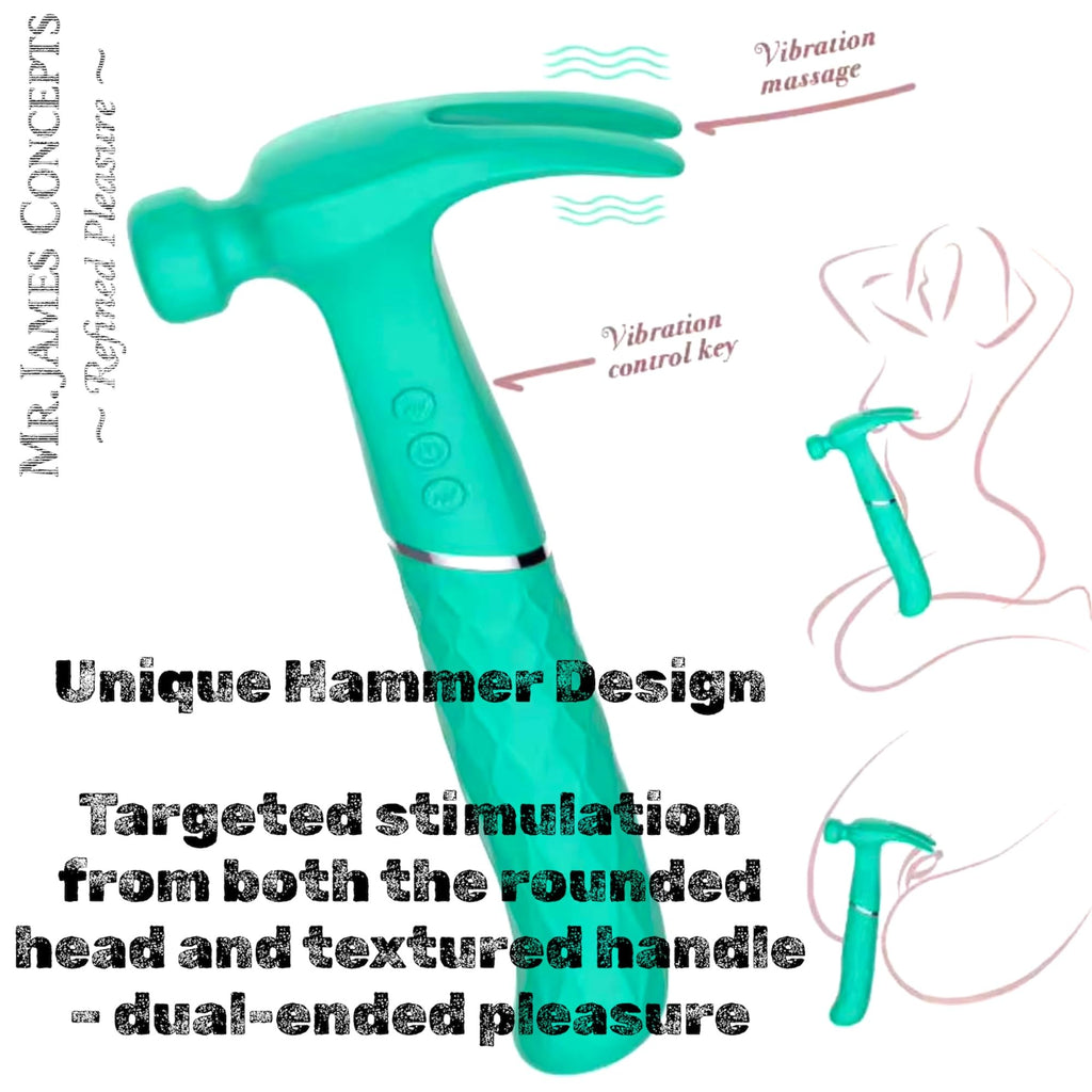 Mr. James™ Hammer Vibrator – Refined Pleasure Collection | Viral Social Media Design | 21 Functions | Waterproof, USB Rechargeable Silicone Massager for Women