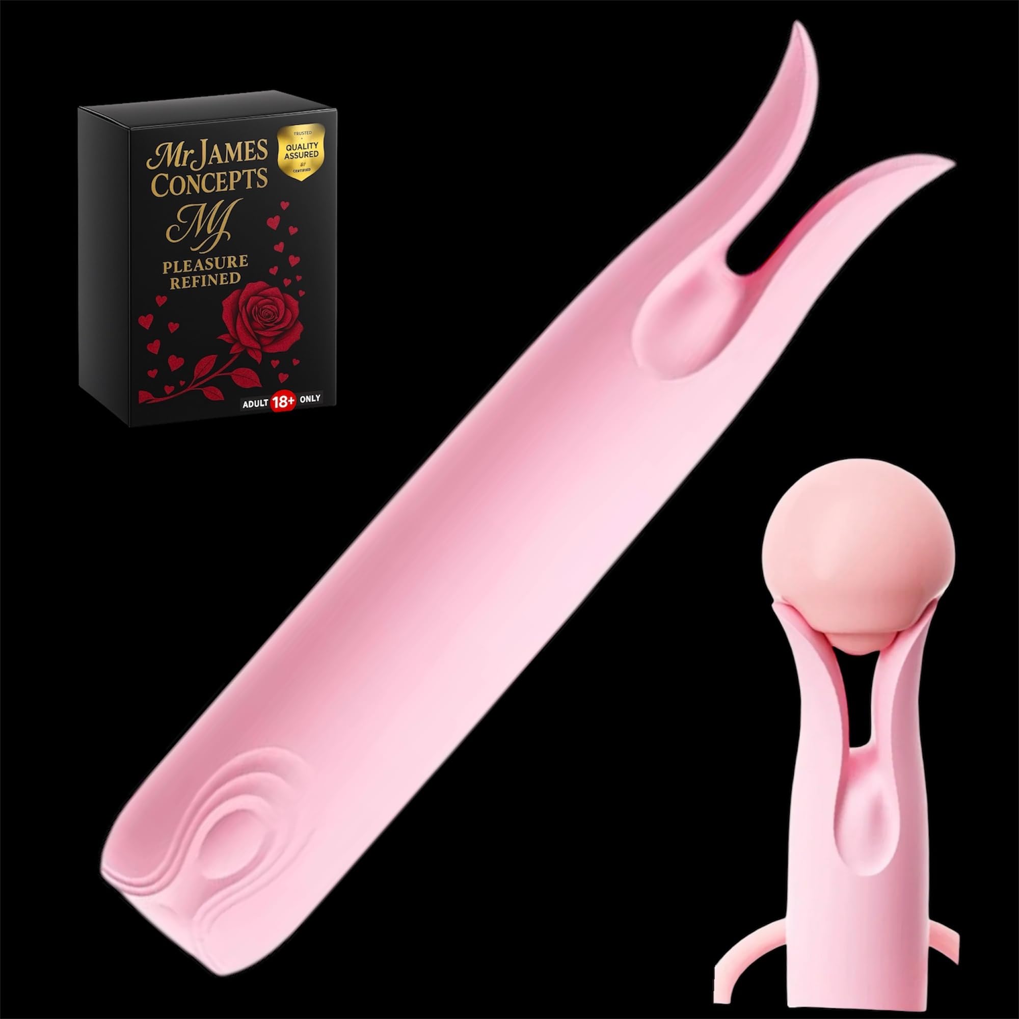 Mr James Concepts Refined Pleasure Mini Vibrator Set for Women – 10 Speed USB Rechargeable Clitoral & Nipple Massager Duo, Waterproof Silicone Bullet Vibrator Kit