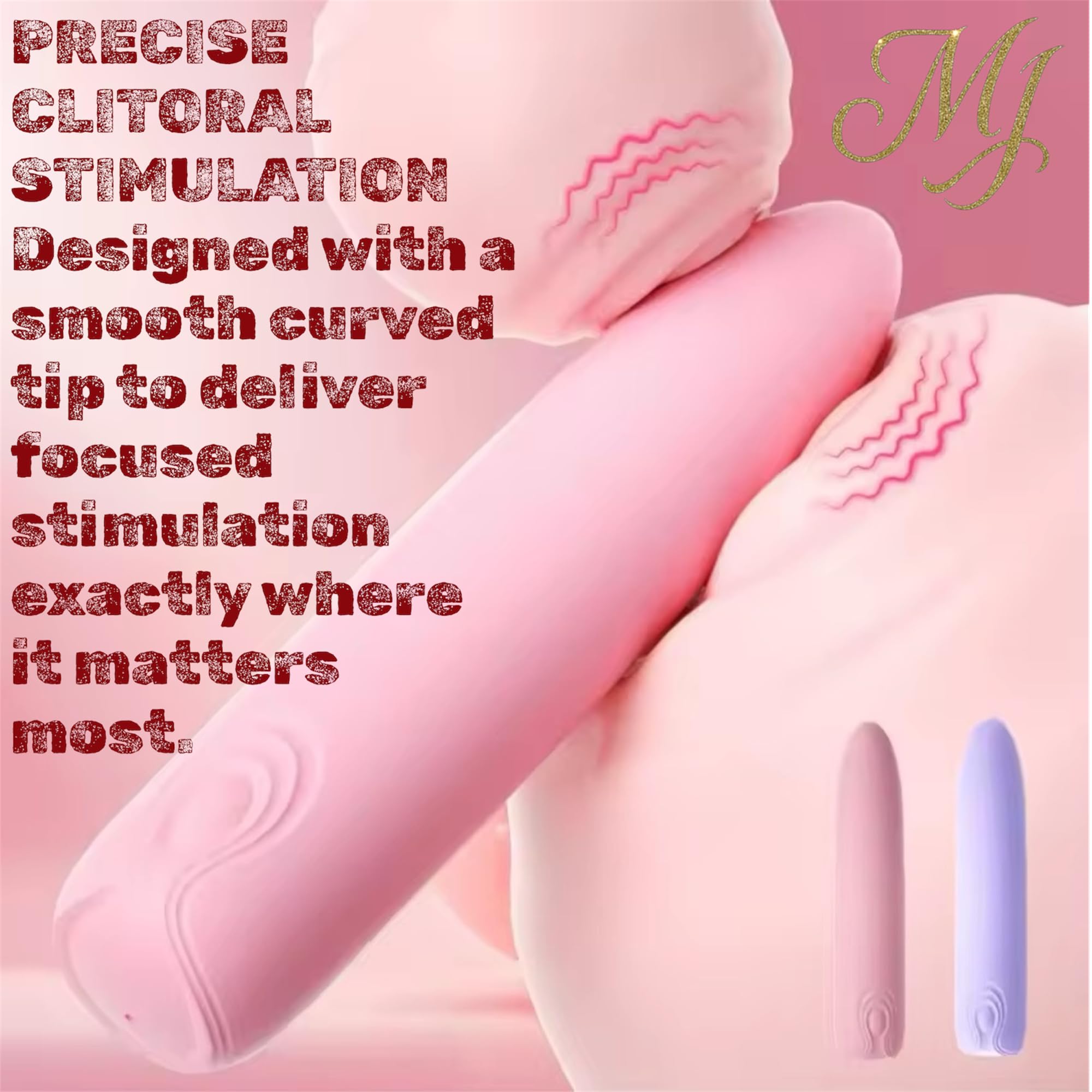 Mr James Concepts Refined Pleasure Mini Vibrator Set for Women – 10 Speed USB Rechargeable Clitoral & Nipple Massager Duo, Waterproof Silicone Bullet Vibrator Kit