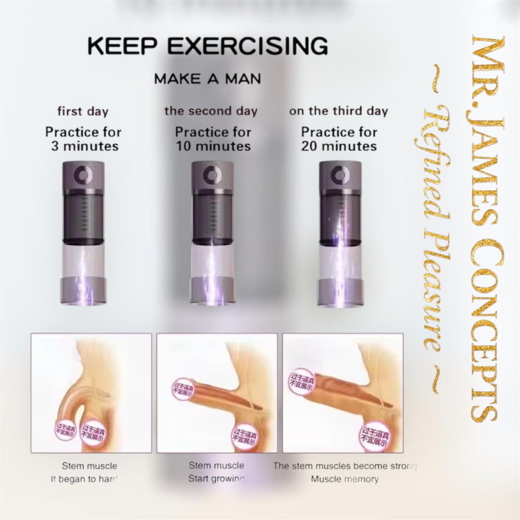 Mr. James Concepts ARS – Automatic Penis Enlargement Pump with 5 Suction & 5 Vibration Modes | Premium Male Masturbator Pocket Pussy Sex Toy, USB Rechargeable, Quiet Design, Silicone + ABS